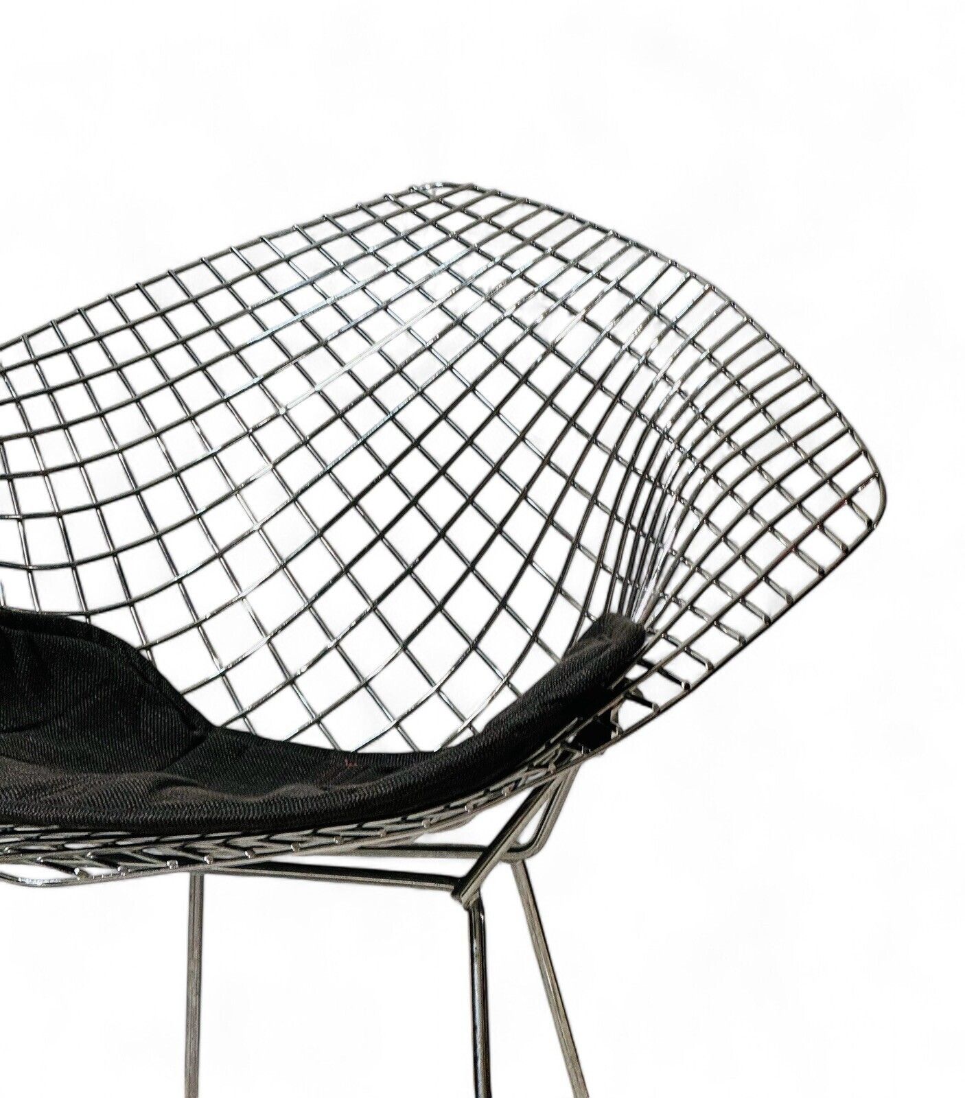 Pair Of Diamond Chairs Harry Bertoia  Style Fabric Seats Reproduction photo Furniture