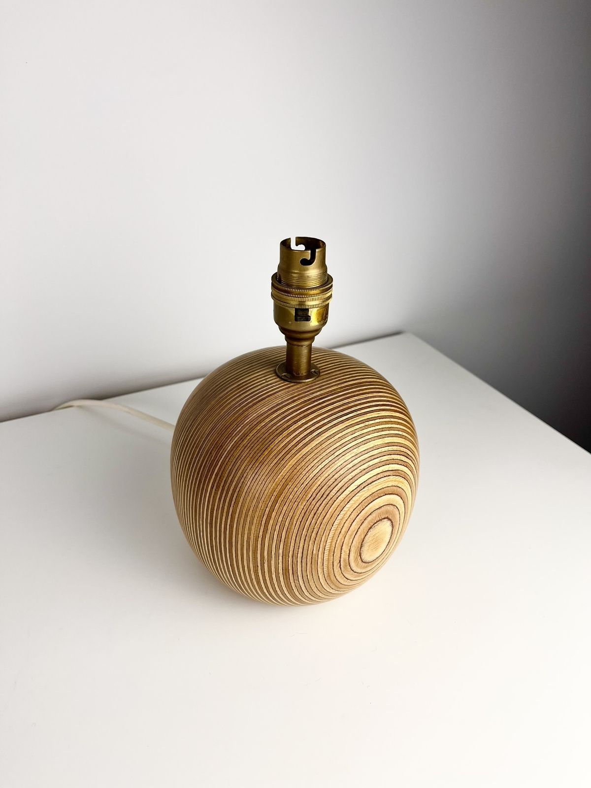 Tactile Mid Century Mixed Wood Apple Lamp Base photo buy
