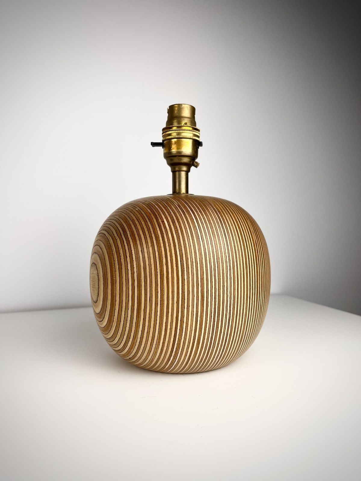 photo furniture Tactile Mid Century Mixed Wood Apple Lamp Base