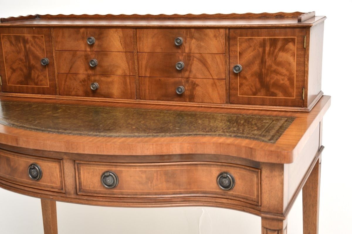 Antique Mahogany Leather Top Bonheur Du Jour Writing Desk photo 845.0