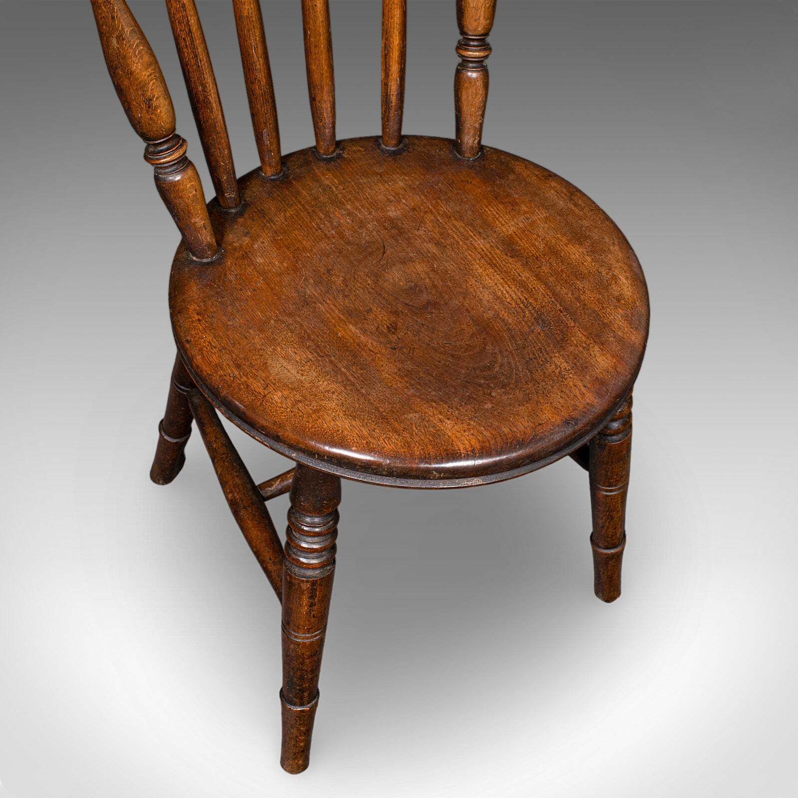 Furniture Set Of 4 Antique Station Chairs, English Beech Dining Seat, Reception, Edwardian photo