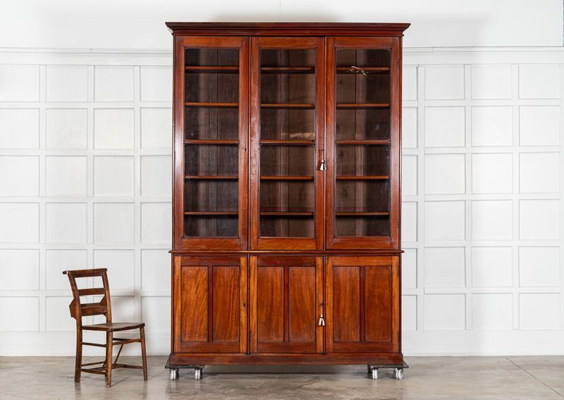 Large English 19thc Mahogany Glazed Bookcase photo 5693.0