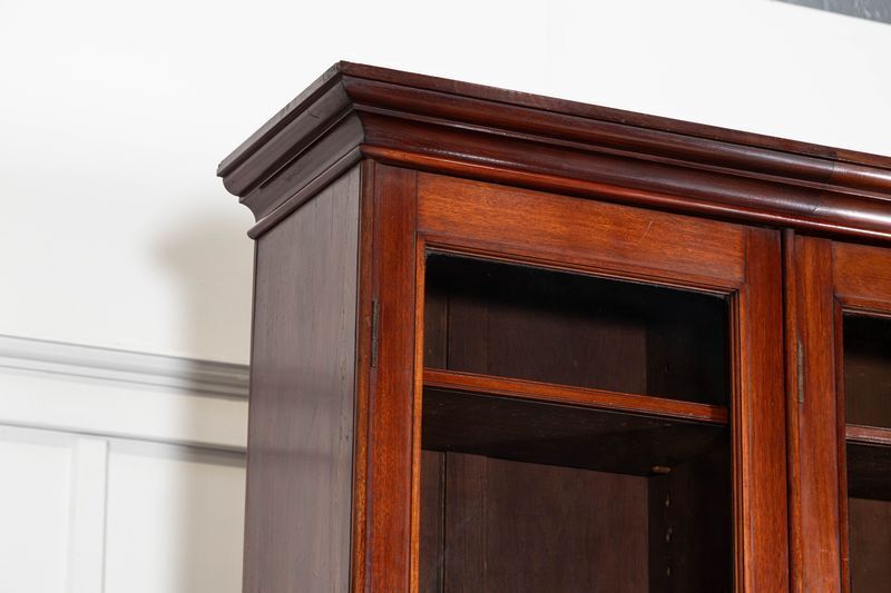 photo for sale Large English 19thc Mahogany Glazed Bookcase