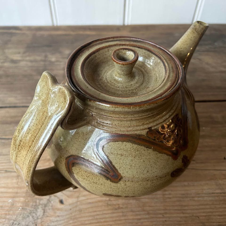 Danish Studio Pottery Dragonfly Teapot photo for sale