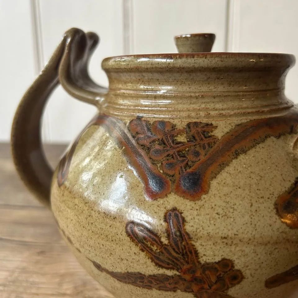 Danish Studio Pottery Dragonfly Teapot photo Home Decor