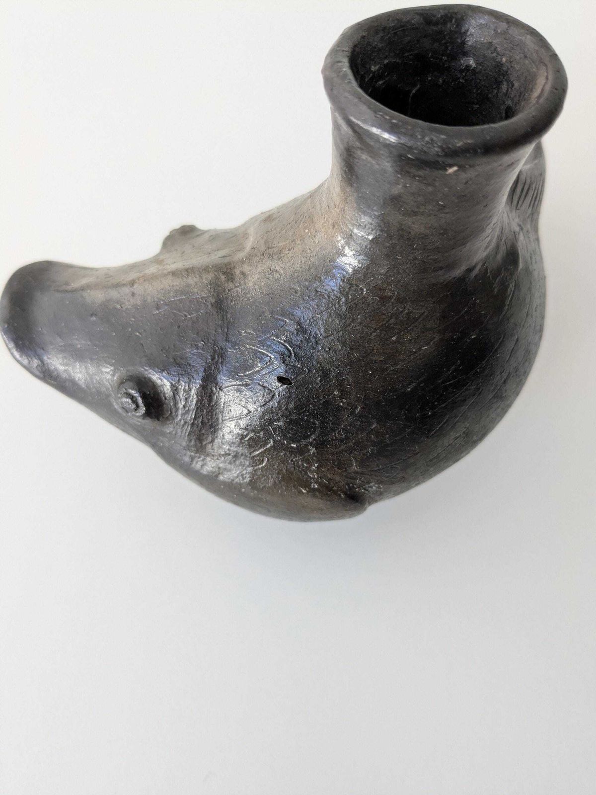 Vintage Candle Holder, Ceramic Fish Sculpture, Hand Art Design, Vintage Ceramic photo vinterior
