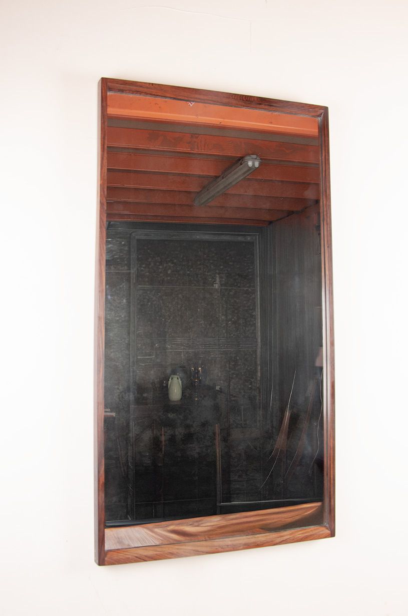 Grand miroir en palissandre par Aksel Kjesgaard pour Odder, 1960 photo vintage