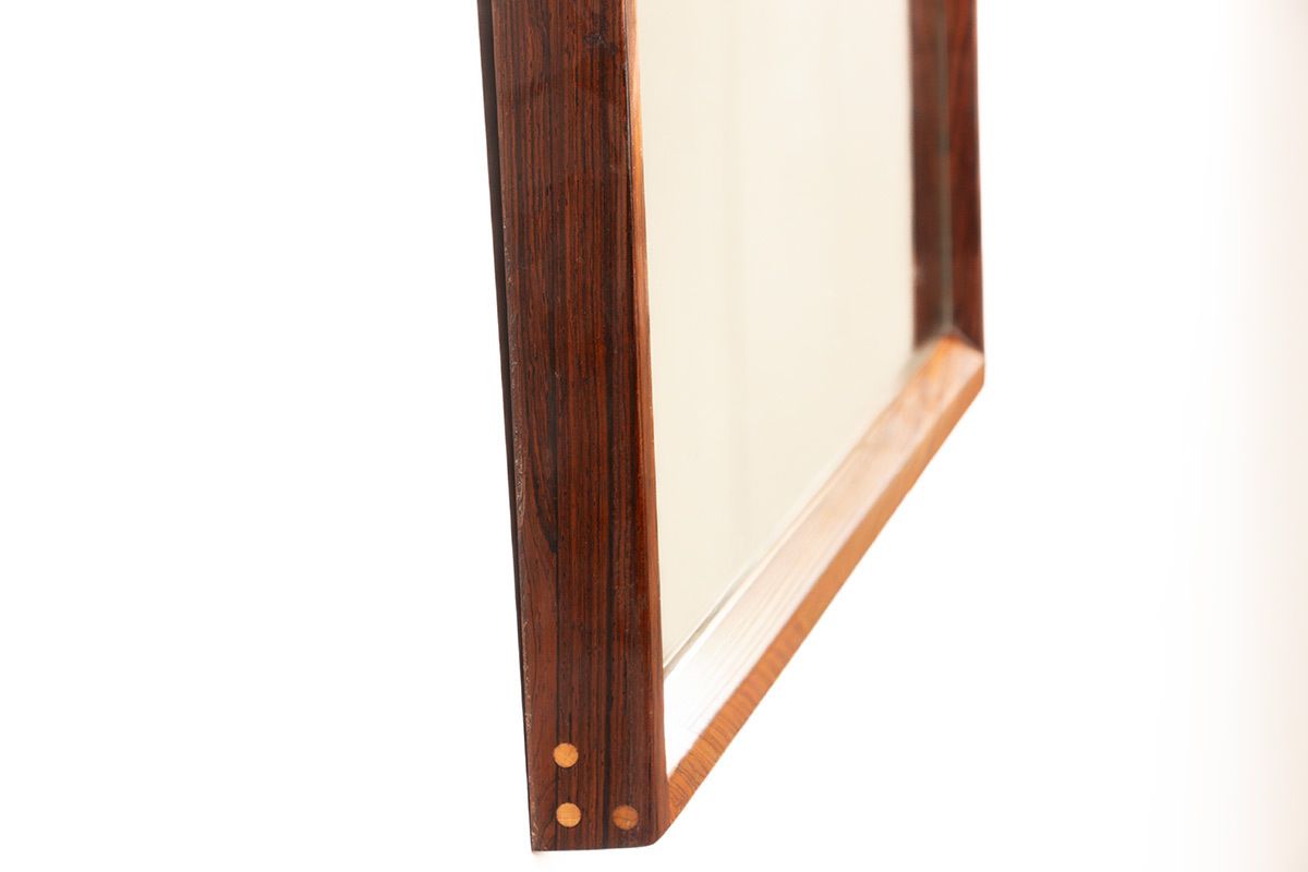 photo for sale Large Danish Rosewood Mirror By Aksel Kjesgaard For Odder 1960.