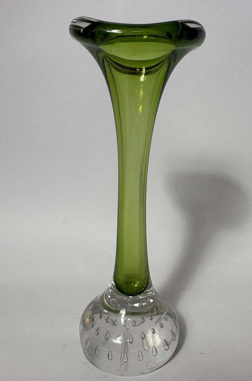 Mid‑Century Swedish åseda (Aseda) Art Glass “Jack In The Pulpit” Vase – Green