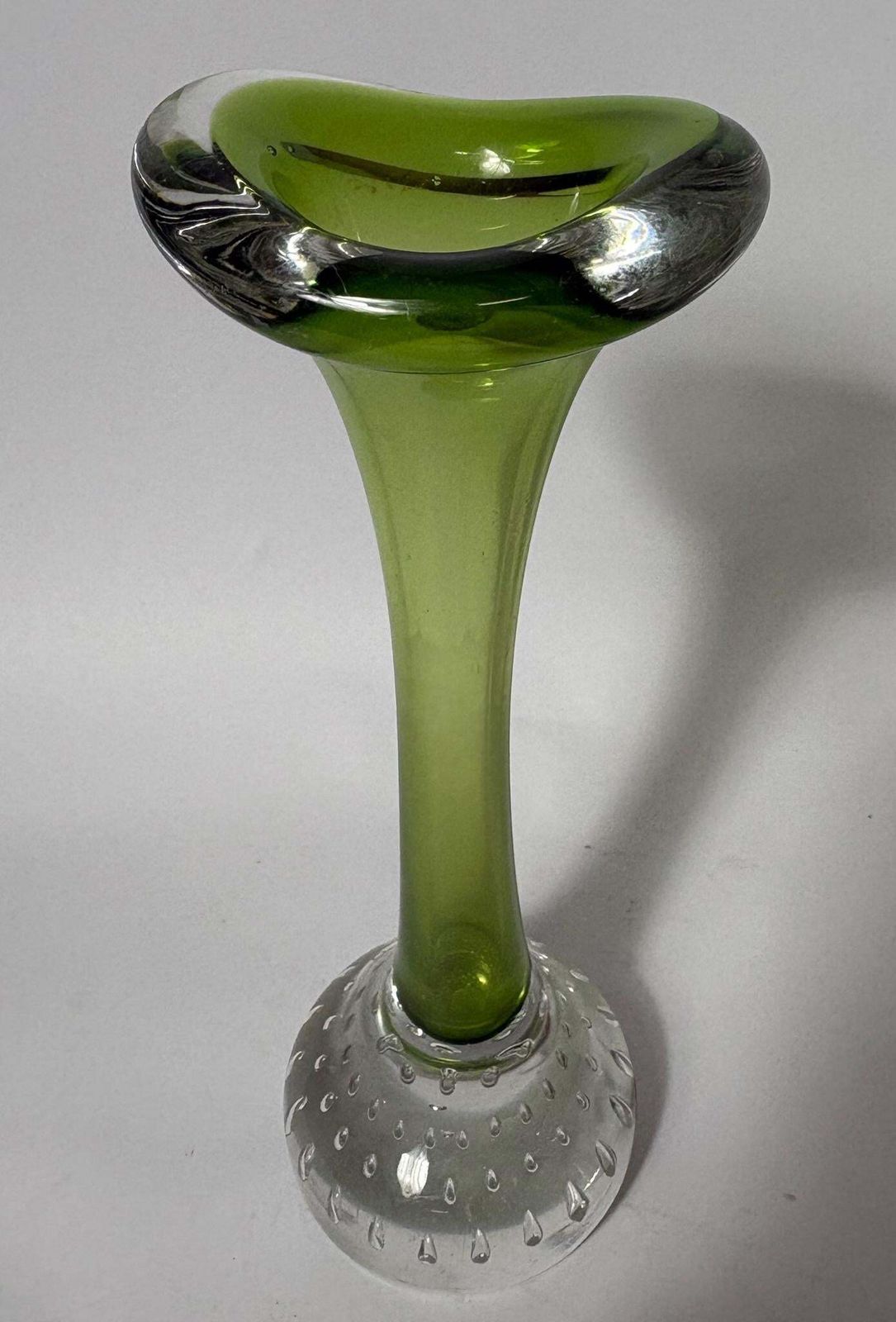 Mid‑Century Swedish åseda (Aseda) Art Glass “Jack In The Pulpit” Vase – Green photo Home Decor