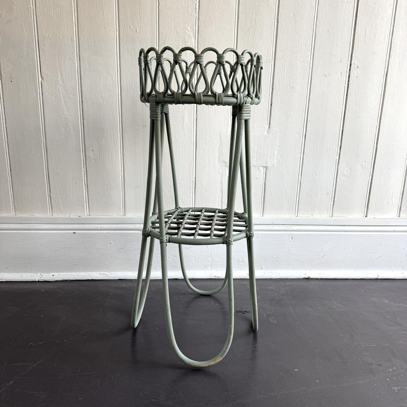 Green Wicker Jardiniere, 1970s photo 240.0