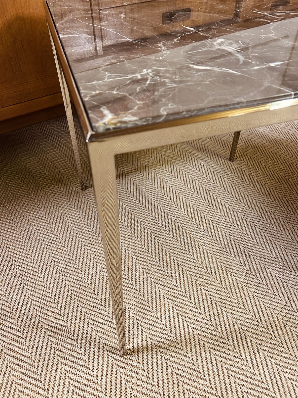 Pair Of Luxury Eichholtz Henley Side Tables Marble Top Nickel Base photo buy