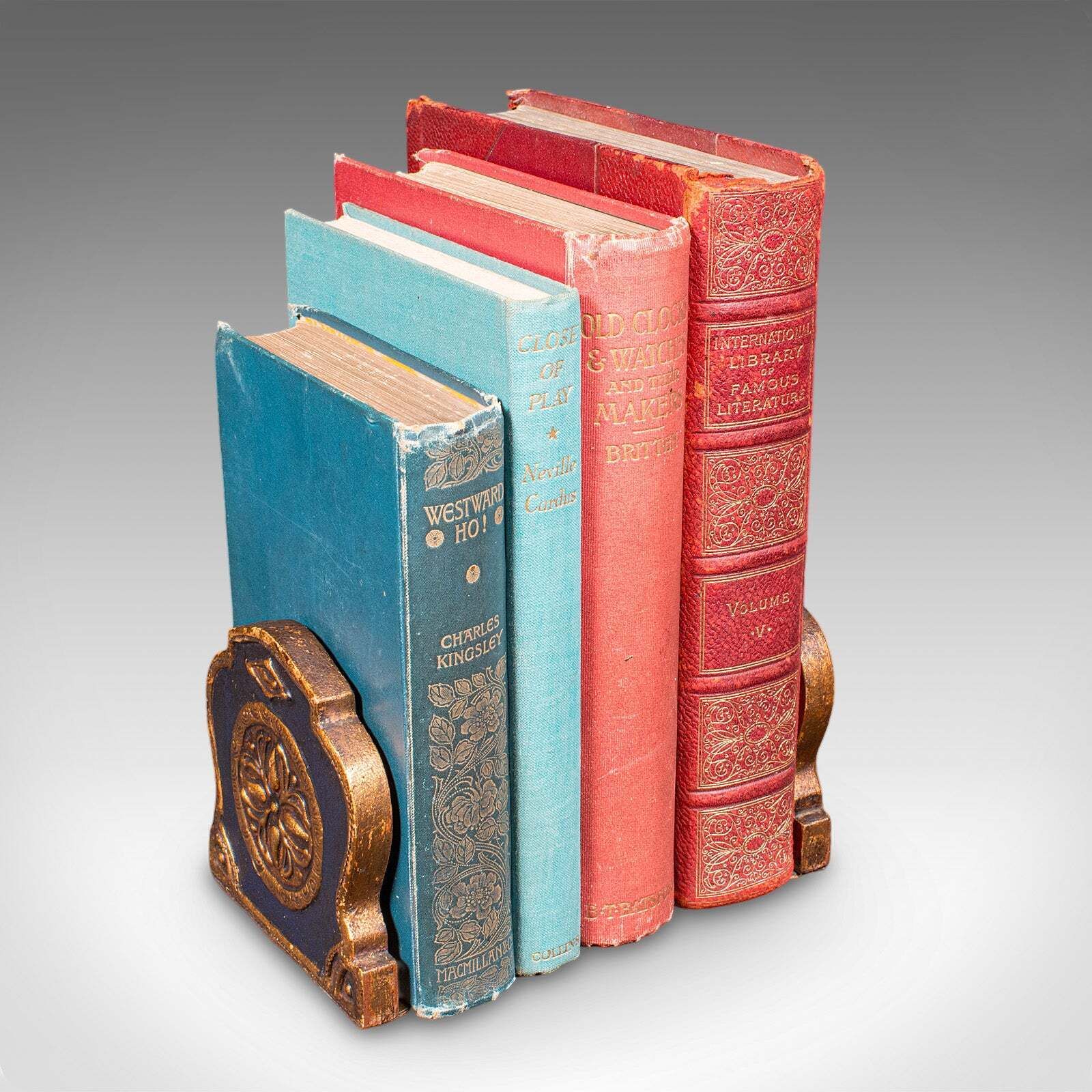Pair Of Small Vintage Baroque Revival Bookends, Italian, Giltwood, Book Rest photo furniture