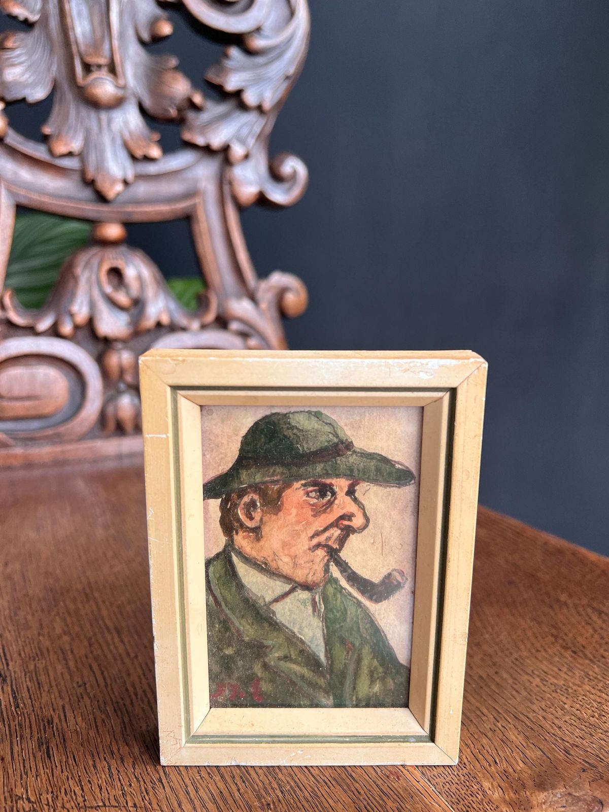Swiss Folk Art Cabinet Miniature Portrait photo 107.0