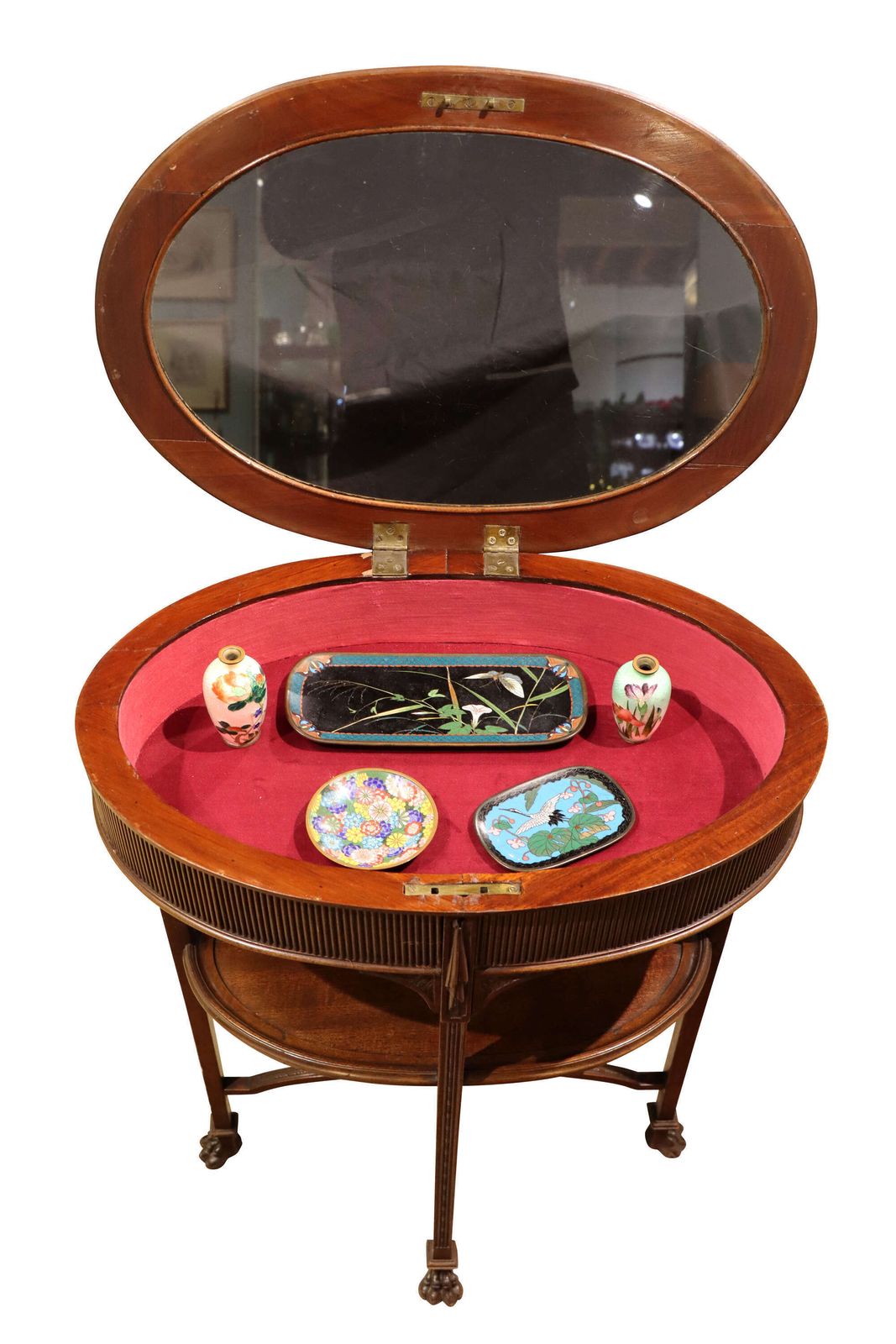 Late 19th Century Oval Mahogany Bijouterie Table, Circa 1900 photo Furniture