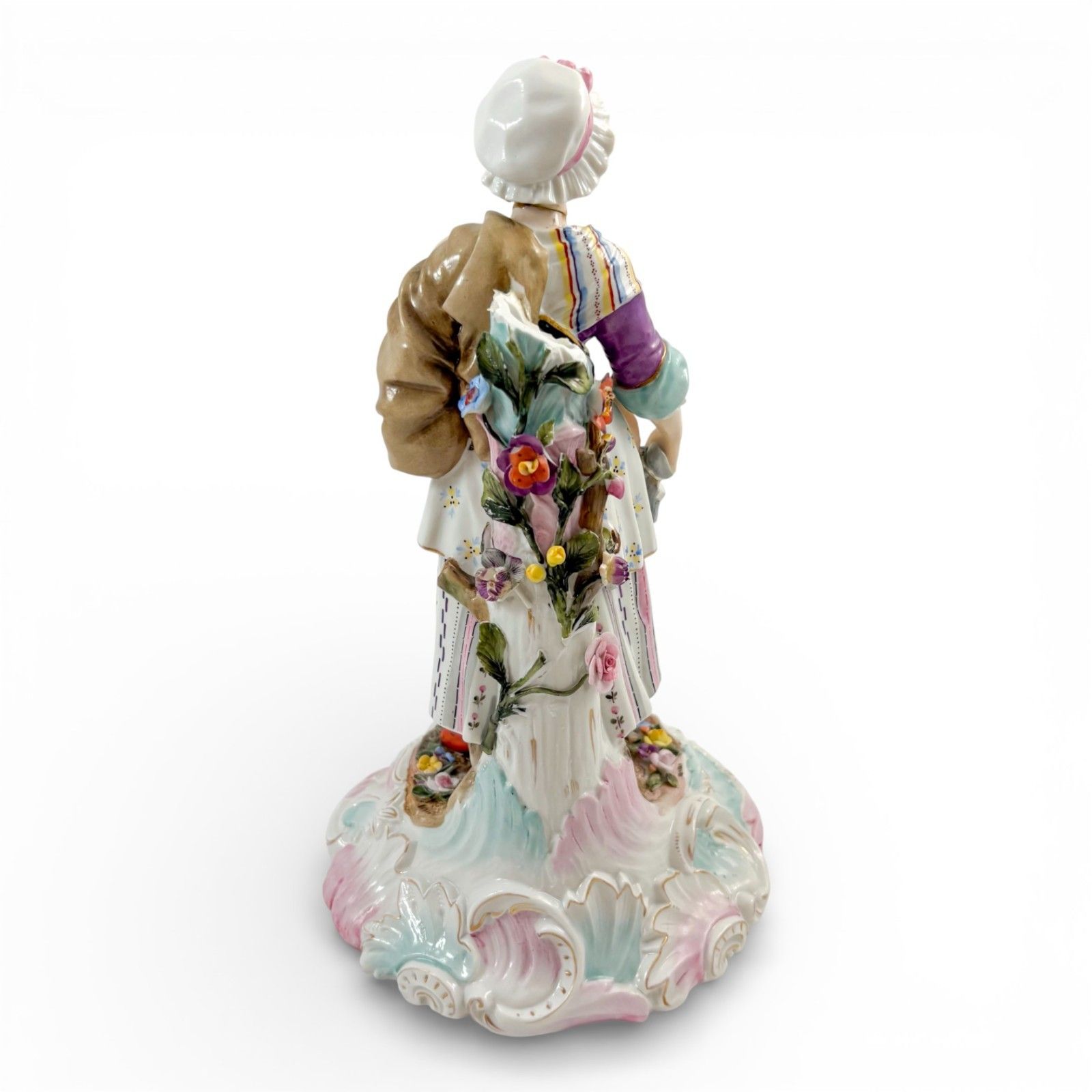 Samson Antique Porcelain Rococo Peasant Woman Figurine Posy Holder photo Home Decor