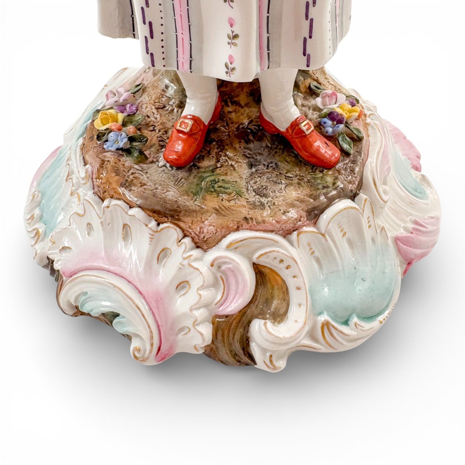 Samson Antique Porcelain Rococo Peasant Woman Figurine Posy Holder photo vintage