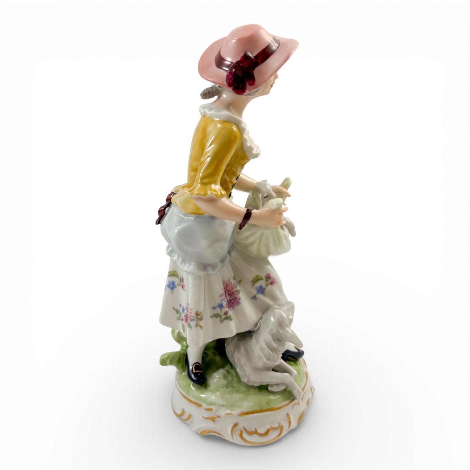 Antique German Porcelain Shepherd & Shepherdess Figurines Pair Pastoral photo 395.0
