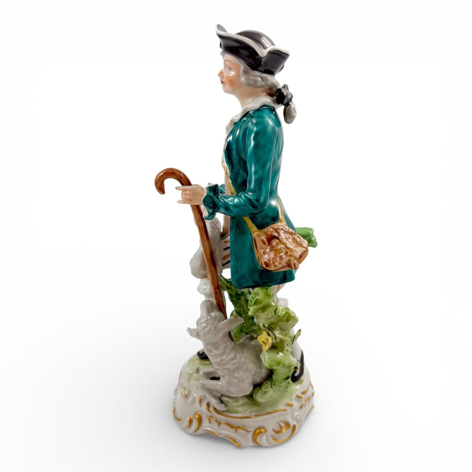 photo buy Antique German Porcelain Shepherd & Shepherdess Figurines Pair Pastoral