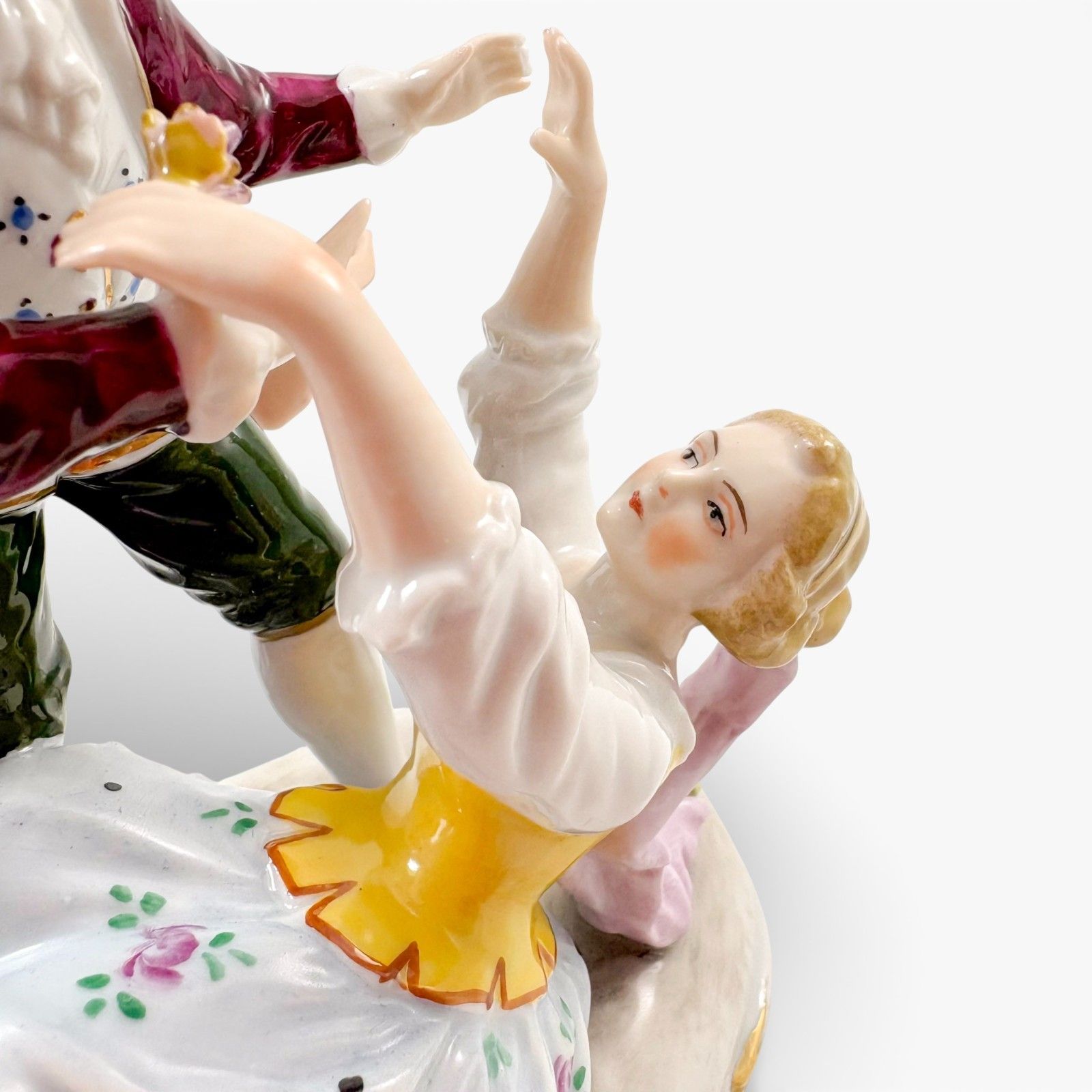 Sitzendorf Porcelain Courting Couple Figurine Rococo Revival German Antique photo vintage