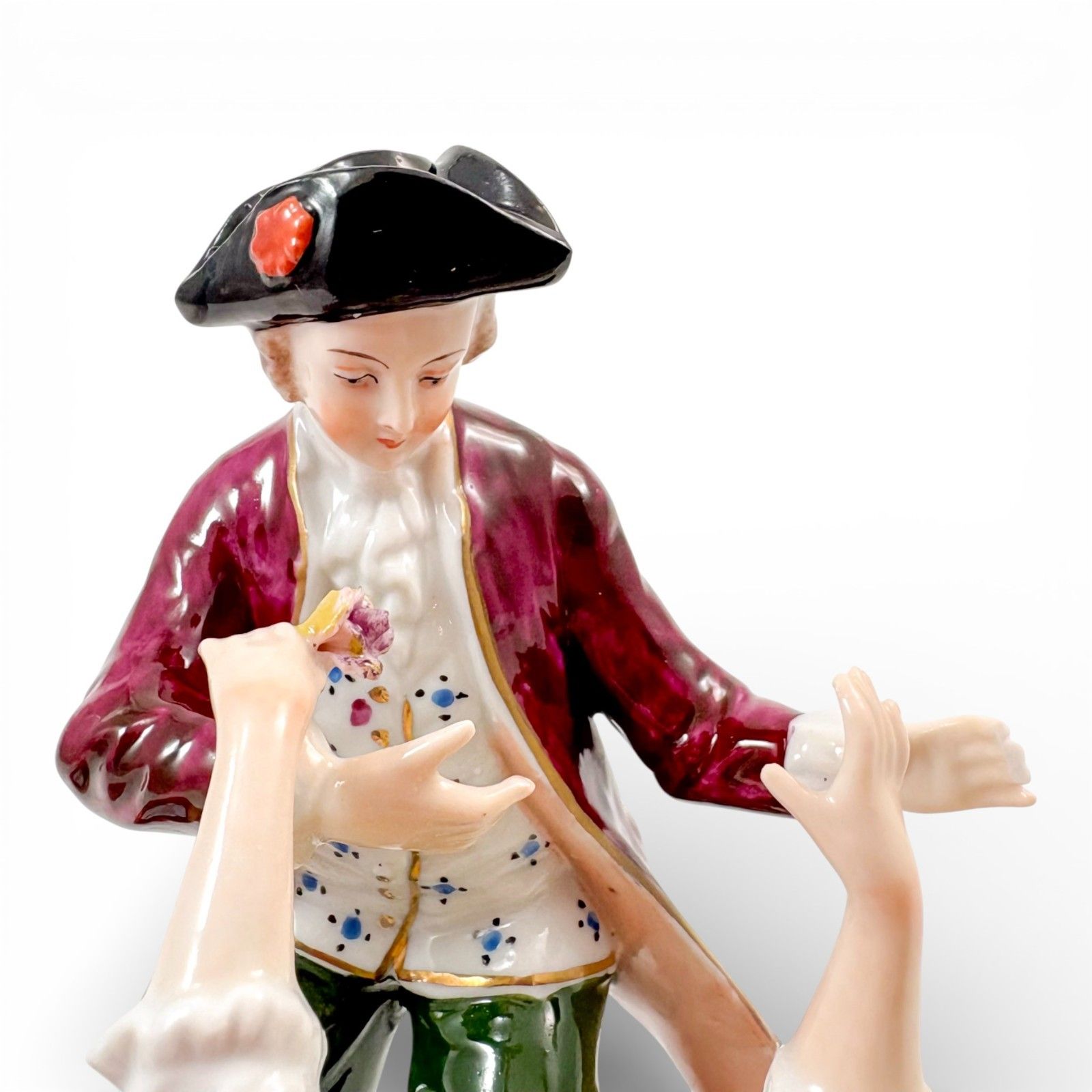 photo furniture Sitzendorf Porcelain Courting Couple Figurine Rococo Revival German Antique