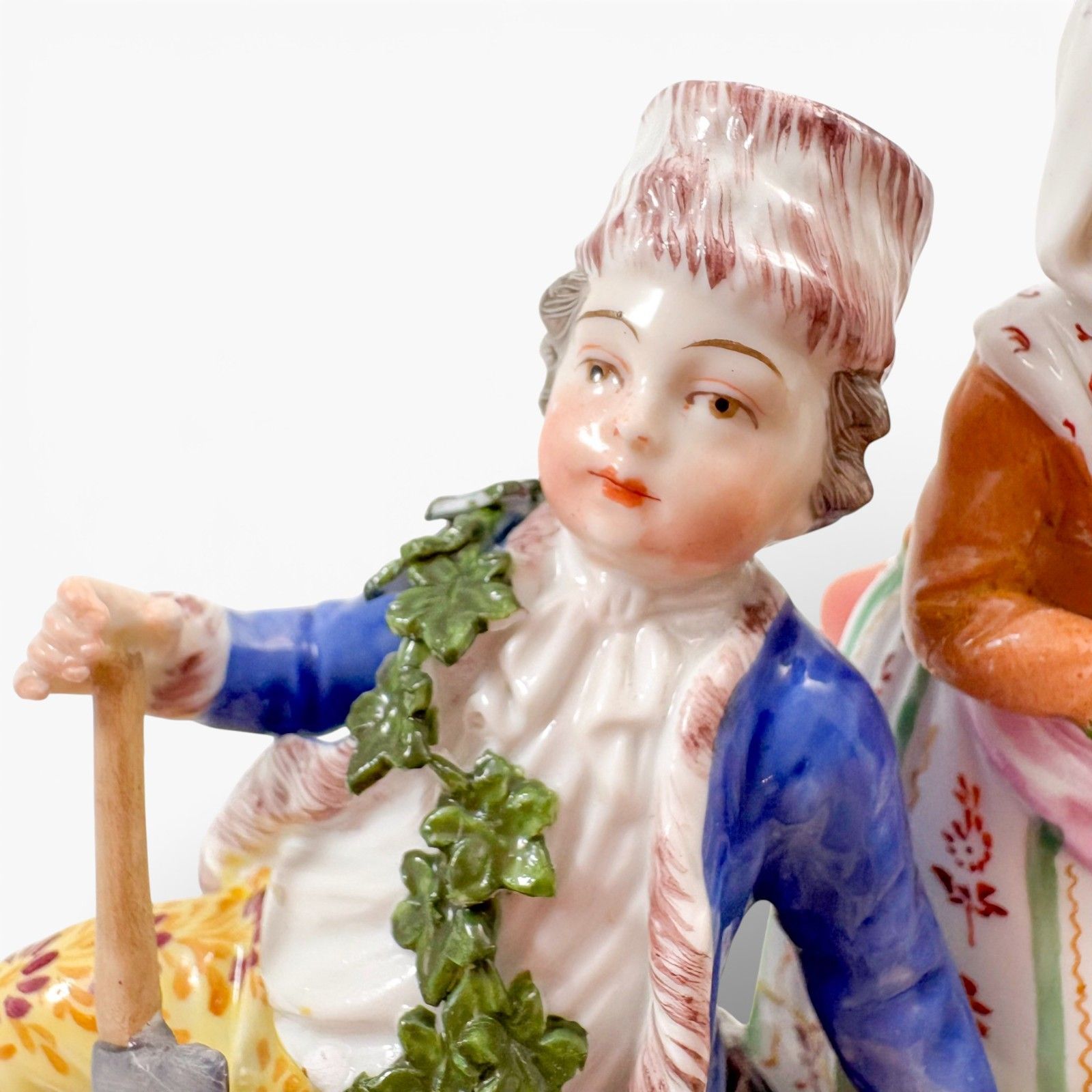 Home Decor Antique Ludwigsburg Porcelain Figurine Tyrolean Couple At Work, German, C. 1890 photo