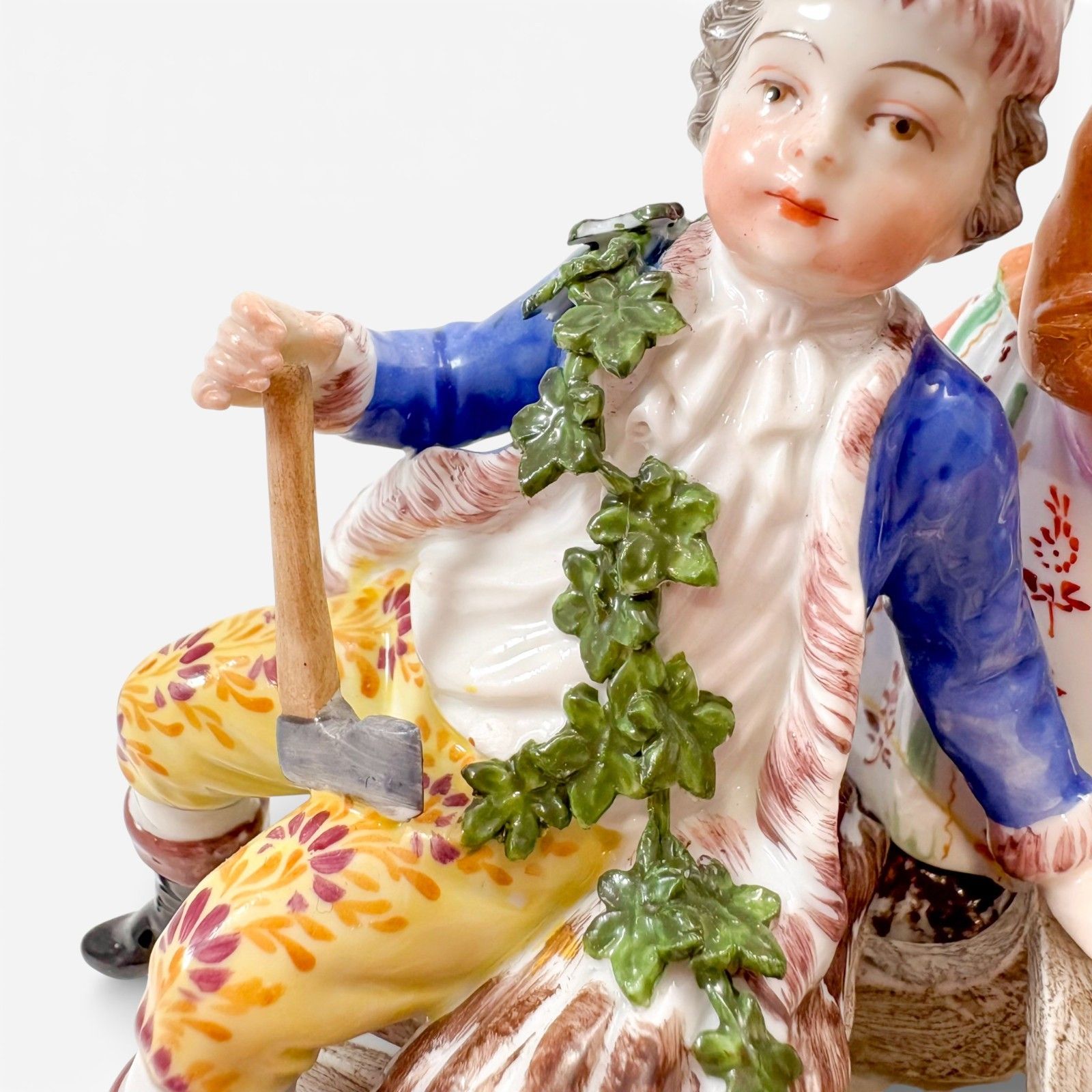 150.0 Antique Ludwigsburg Porcelain Figurine Tyrolean Couple At Work, German, C. 1890 photo