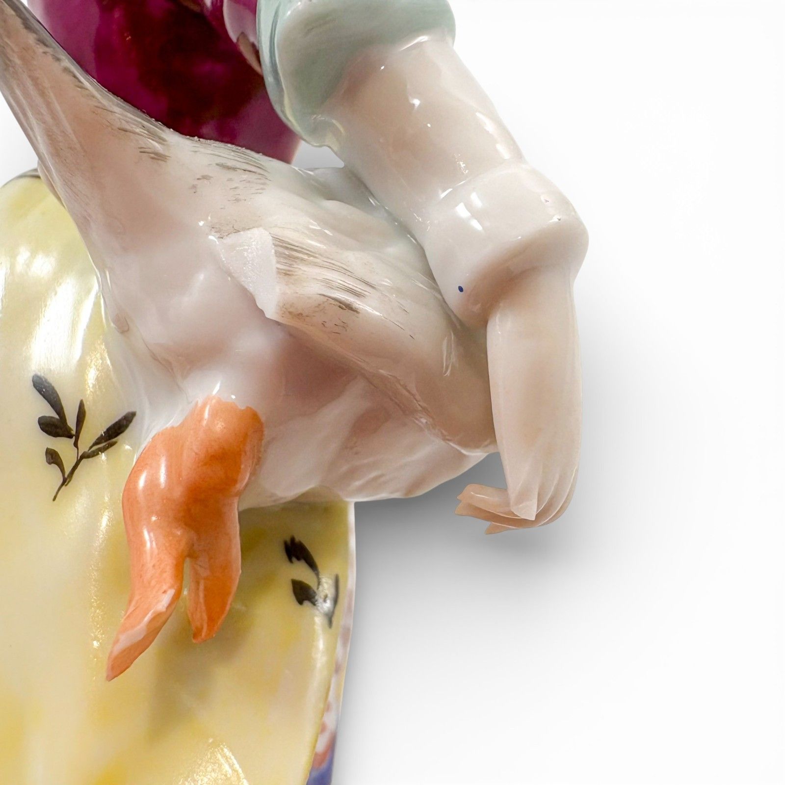 Home Decor German Porcelain Country Girl Figurine With Goose, Continental, Mid 20th Century photo