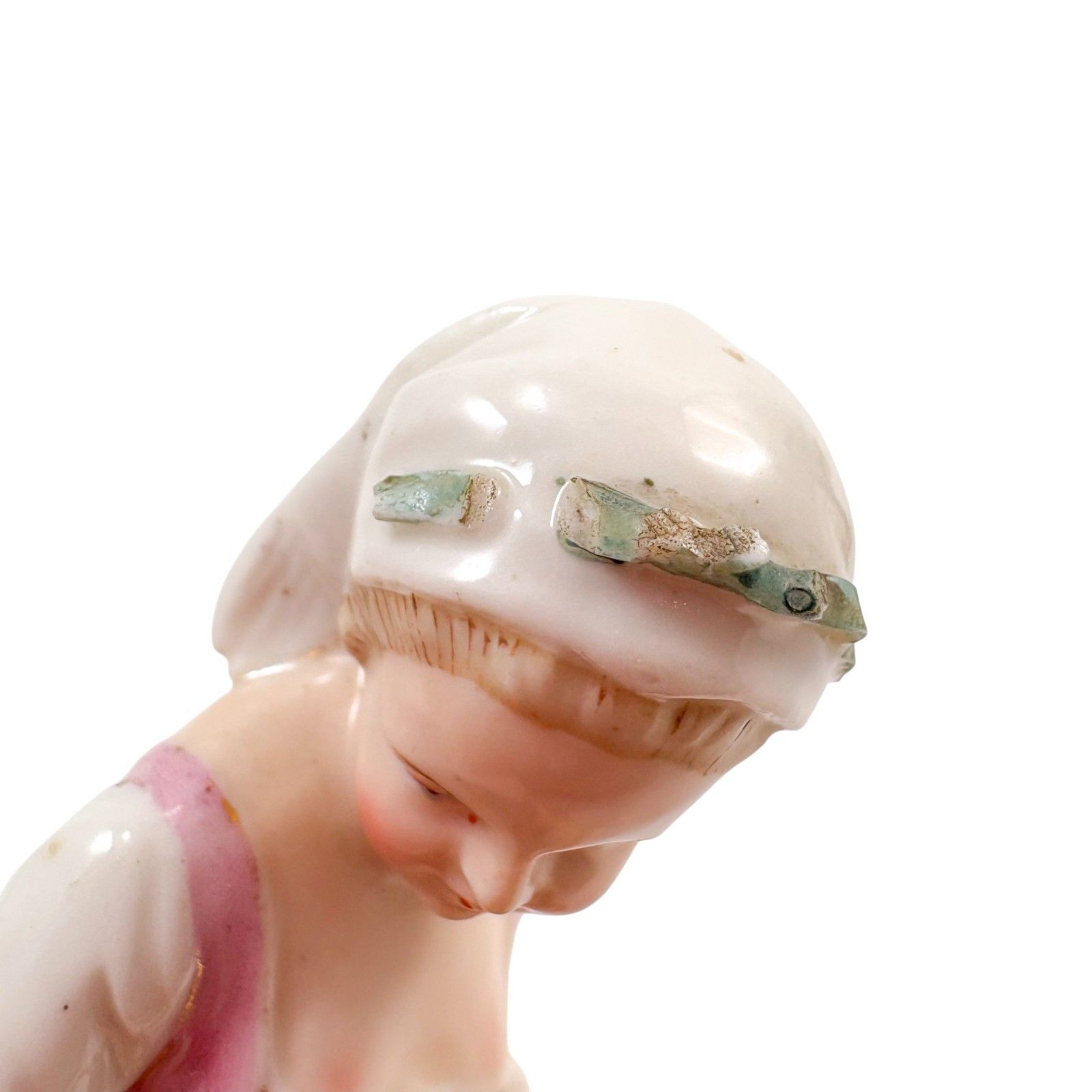 Home Decor 19th C Sitzendorf Antique Porcelain Figurines Flower Girl & Fruit Boy Pair 15cm photo