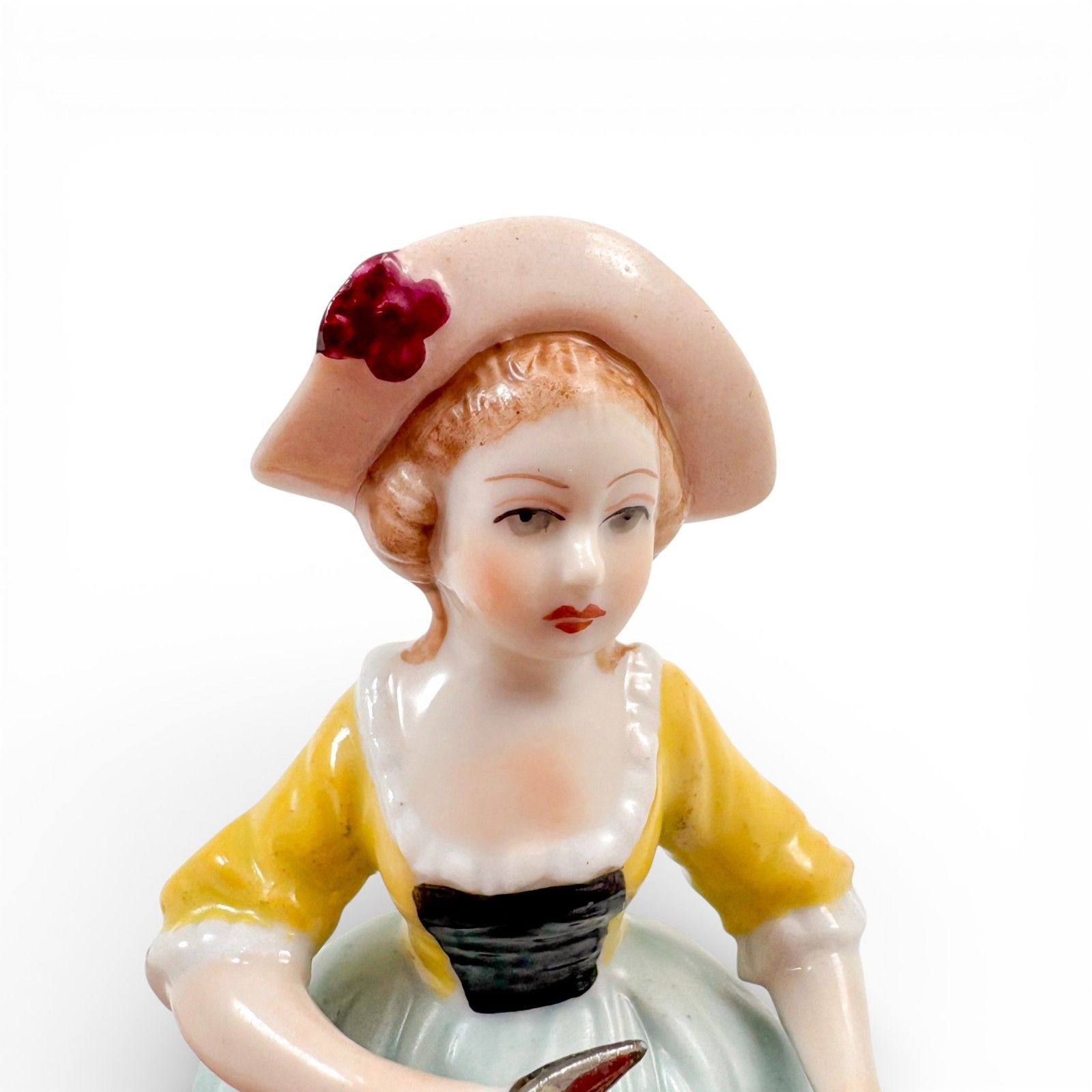 photo vintage Antique German Sitzendorf Porcelain Flower Girl Figurines Pair, Rococo, C.1910's