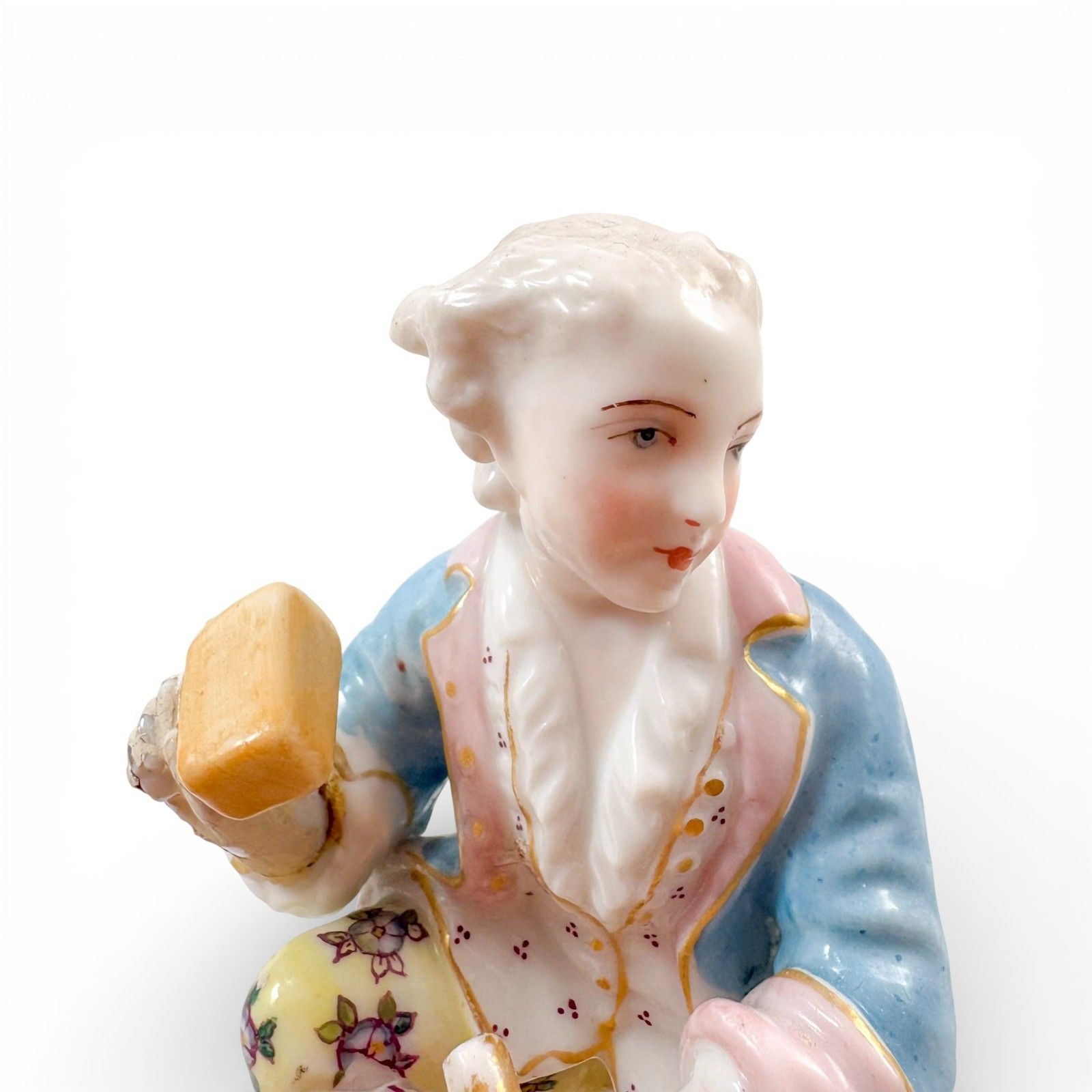 Antique Dresden Porcelain Rococo Revival Figure Of A Young Man, German, C. 1890s photo vintage