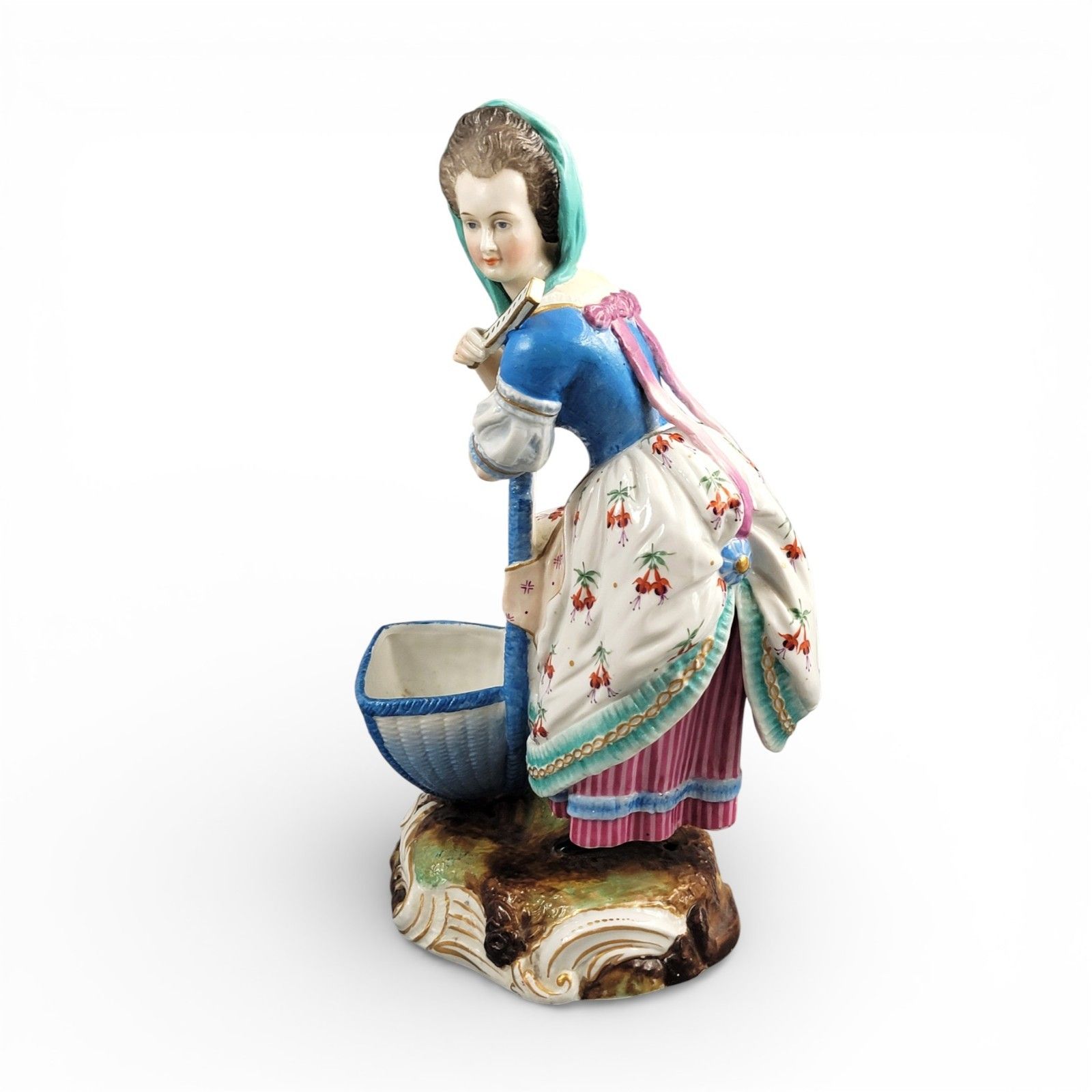 Large Limbach Porcelain Figure Of A Woman With Basket, Thuringia, C. 1825 photo furniture