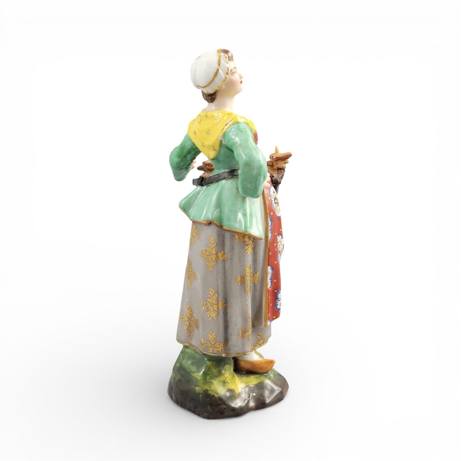 Georgian Derby Porcelain Figure Of A Female Bun Seller (Street Vendor), C.1800 photo 600.0