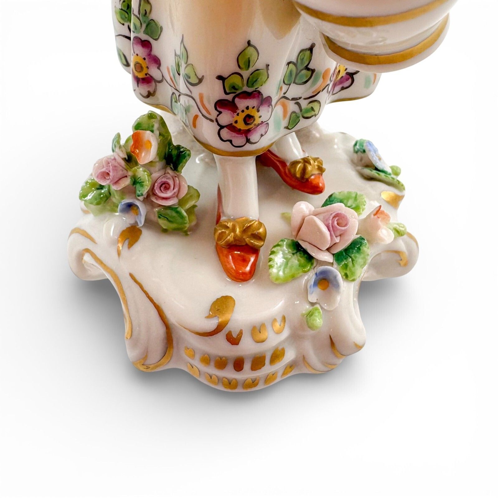 photo for sale Antique Sitzendorf Porcelain Figurine Lady Gardener Watering Can Germany C.1930s