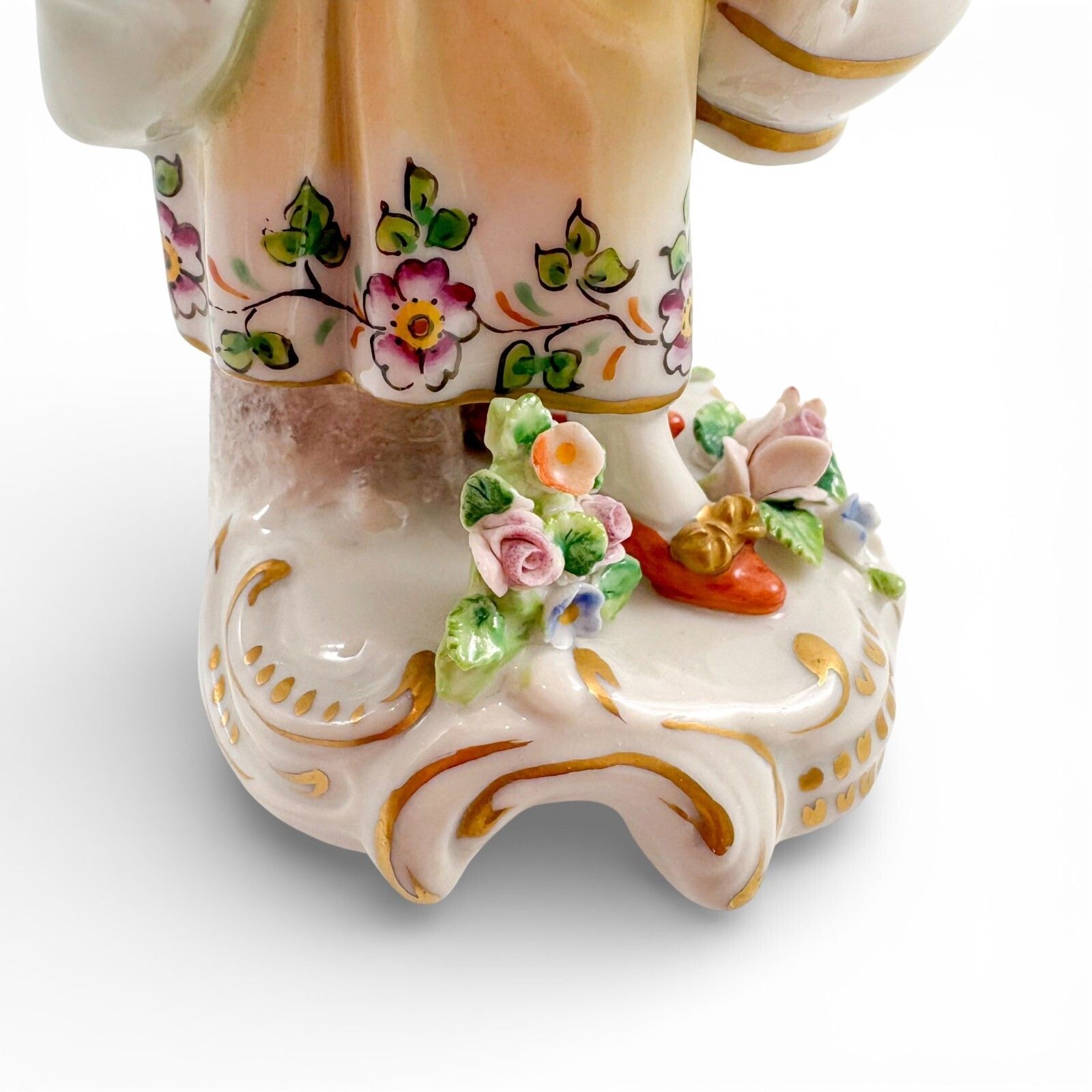Home Decor Antique Sitzendorf Porcelain Figurine Lady Gardener Watering Can Germany C.1930s photo