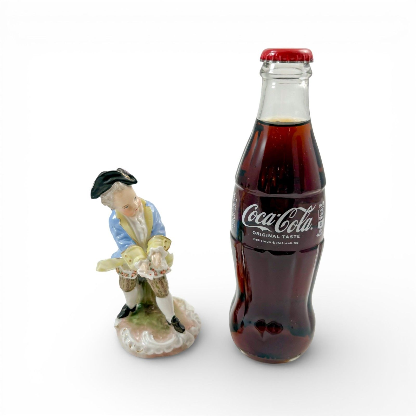 photo vinterior Antique Dresden Porcelain Courtly Boy Figurine With Letter, Rococo Style C. 1900