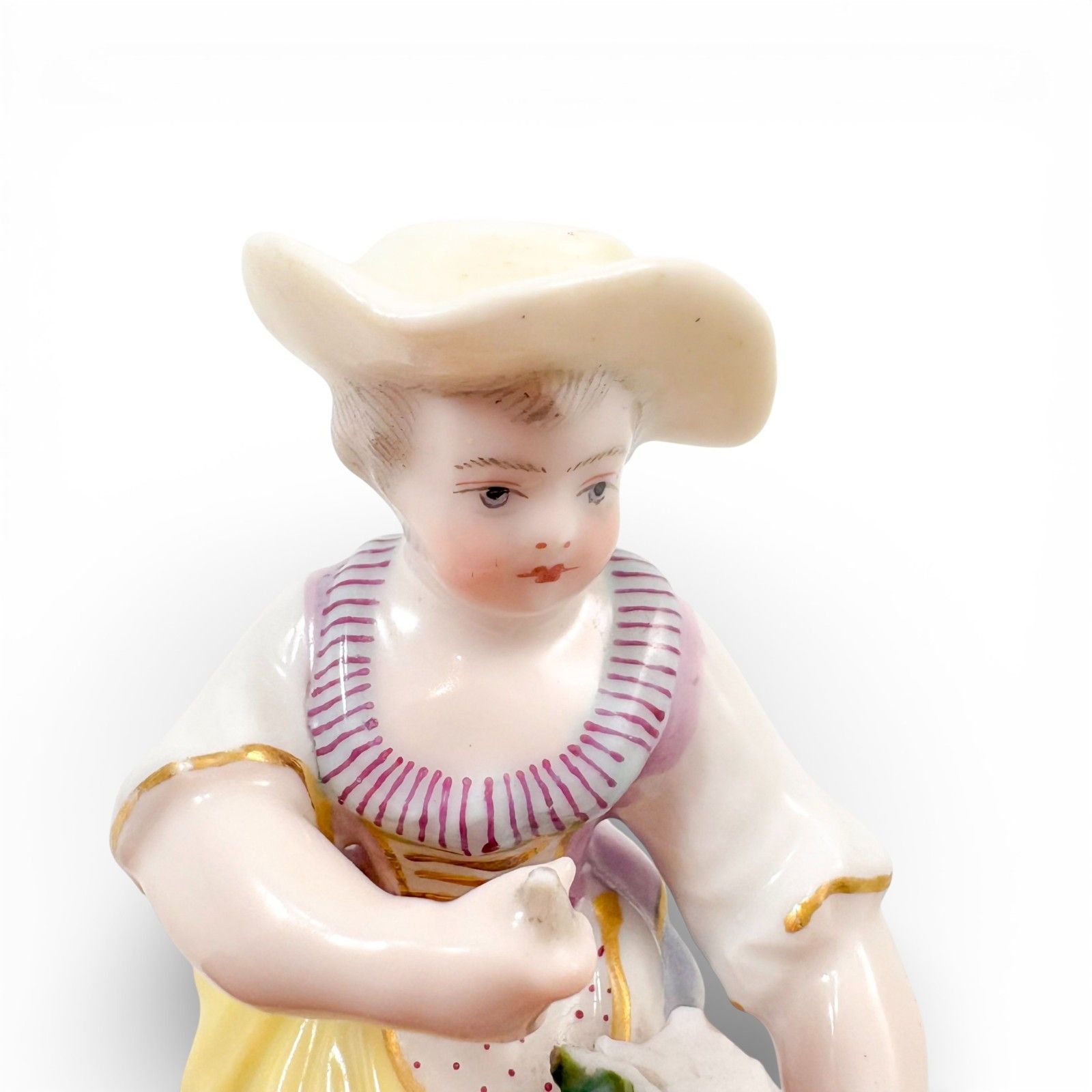 Antique Sitzendorf Porcelain Flower Seller Figurine German C.1920s Hand Painted photo vintage