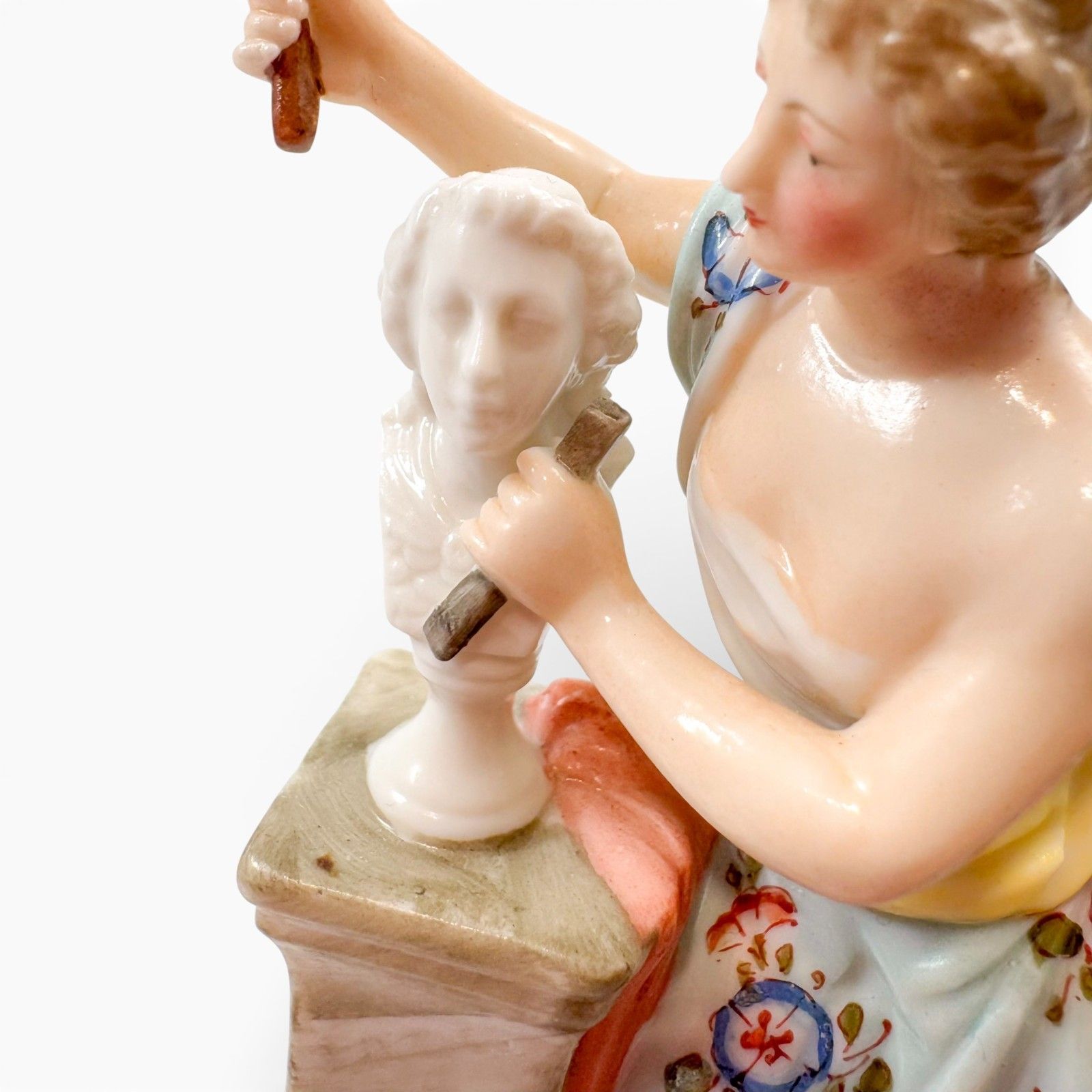 photo furniture Antique German Porcelain Figurine Female Sculptor Thuringia C. 1880–1910