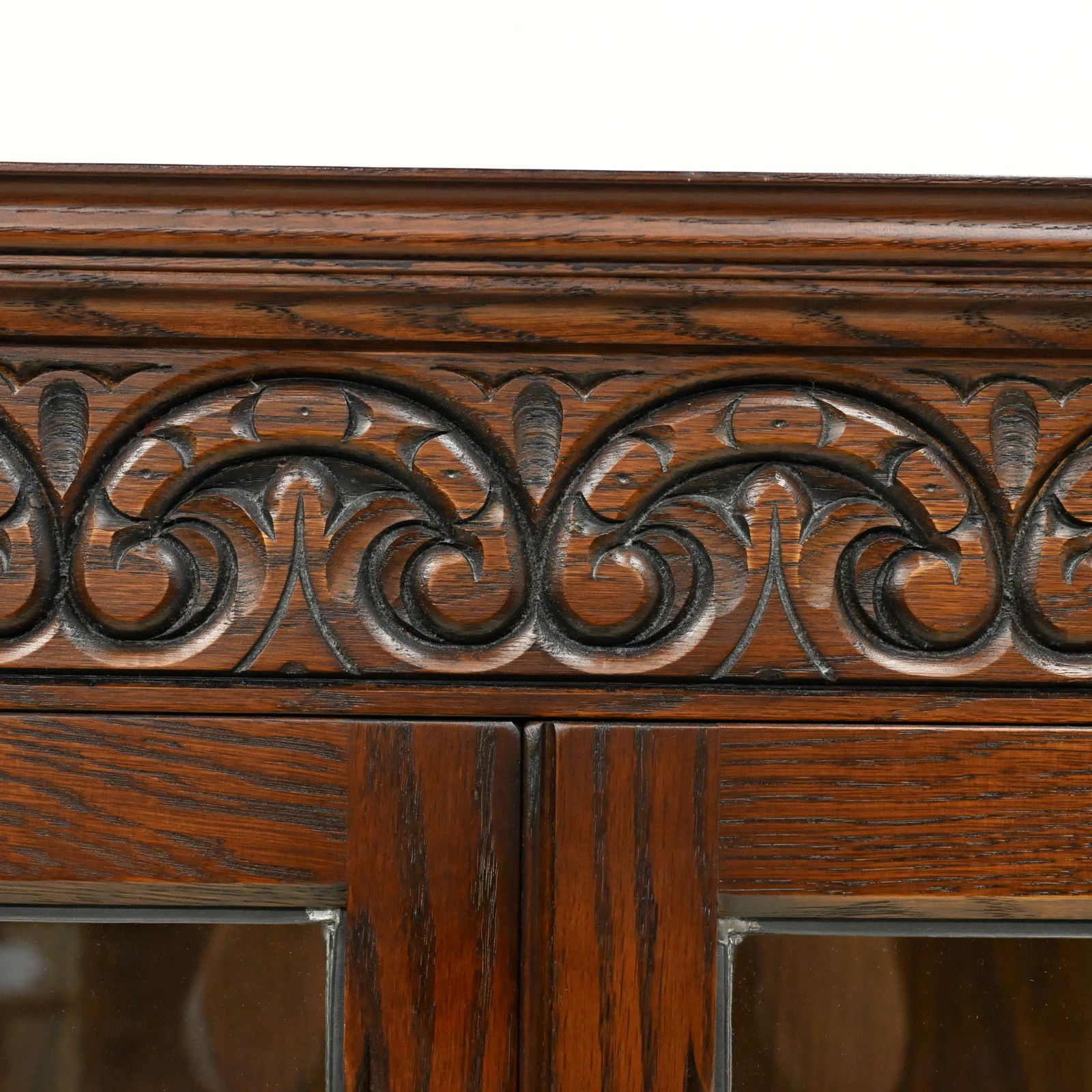 photo vintage Old Charm Display Cabinet 3 Shelves Tudor Brown Free Uk Delivery*