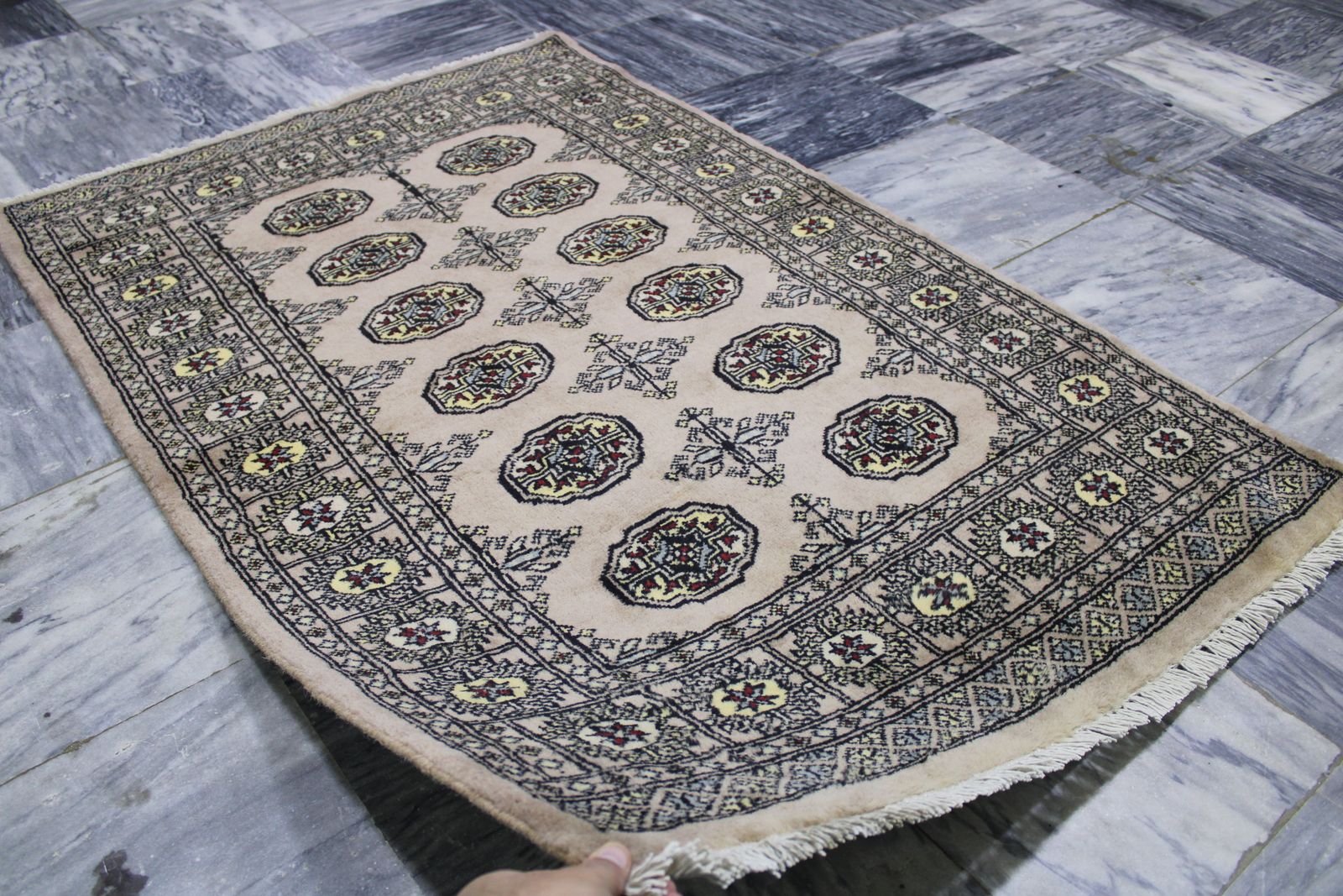 3x5 Afghan Bokhara Handmade Geometric Area Rug photo for sale