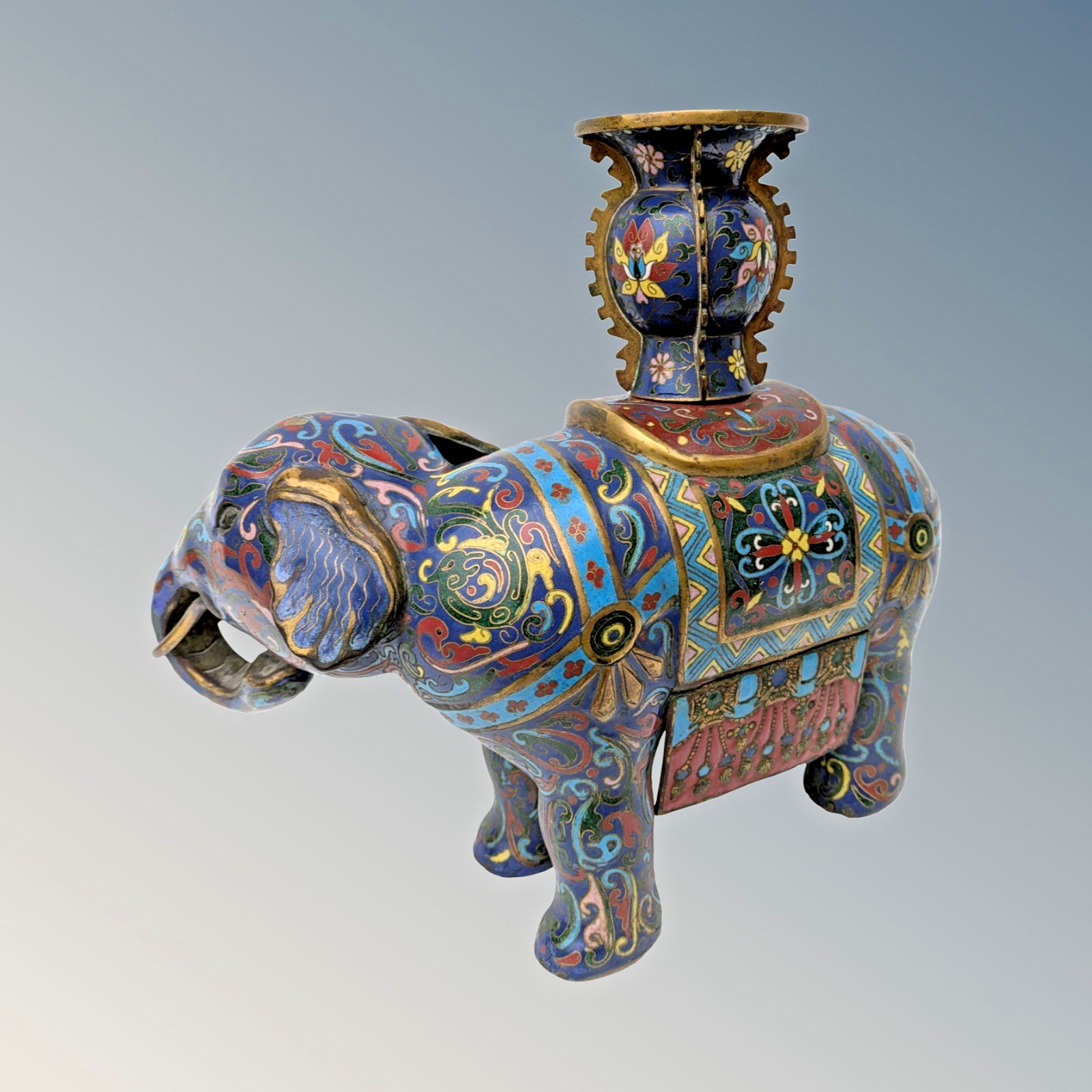Fine Pine Of Chinese Cloisonne Elephants  Qing Period photo vinterior
