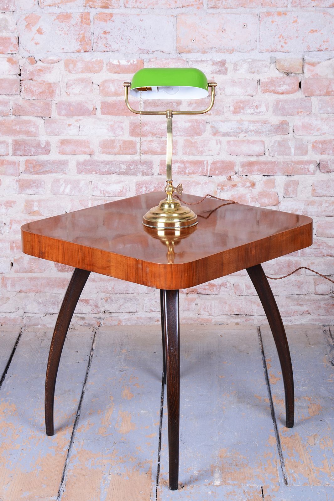 Restored Art Deco Table Lamp, By Franta Anýž, Brass, Glass, Czech, 1920s photo furniture