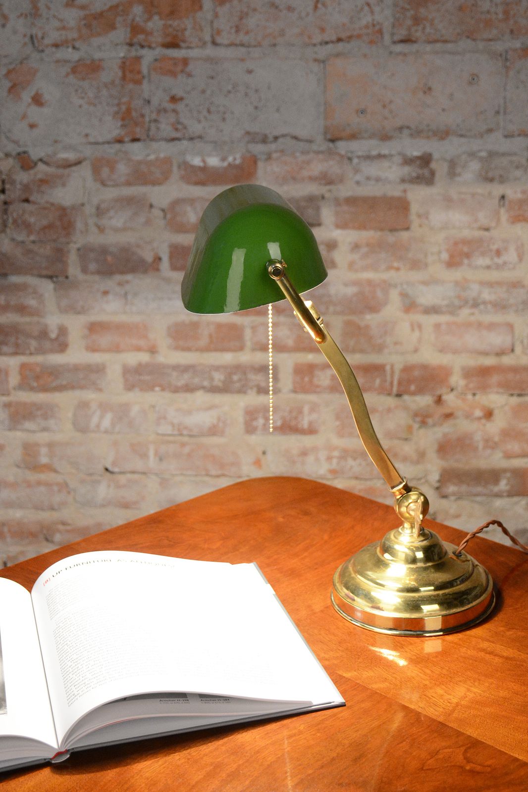 650.0 Restored Art Deco Table Lamp, By Franta Anýž, Brass, Glass, Czech, 1920s photo