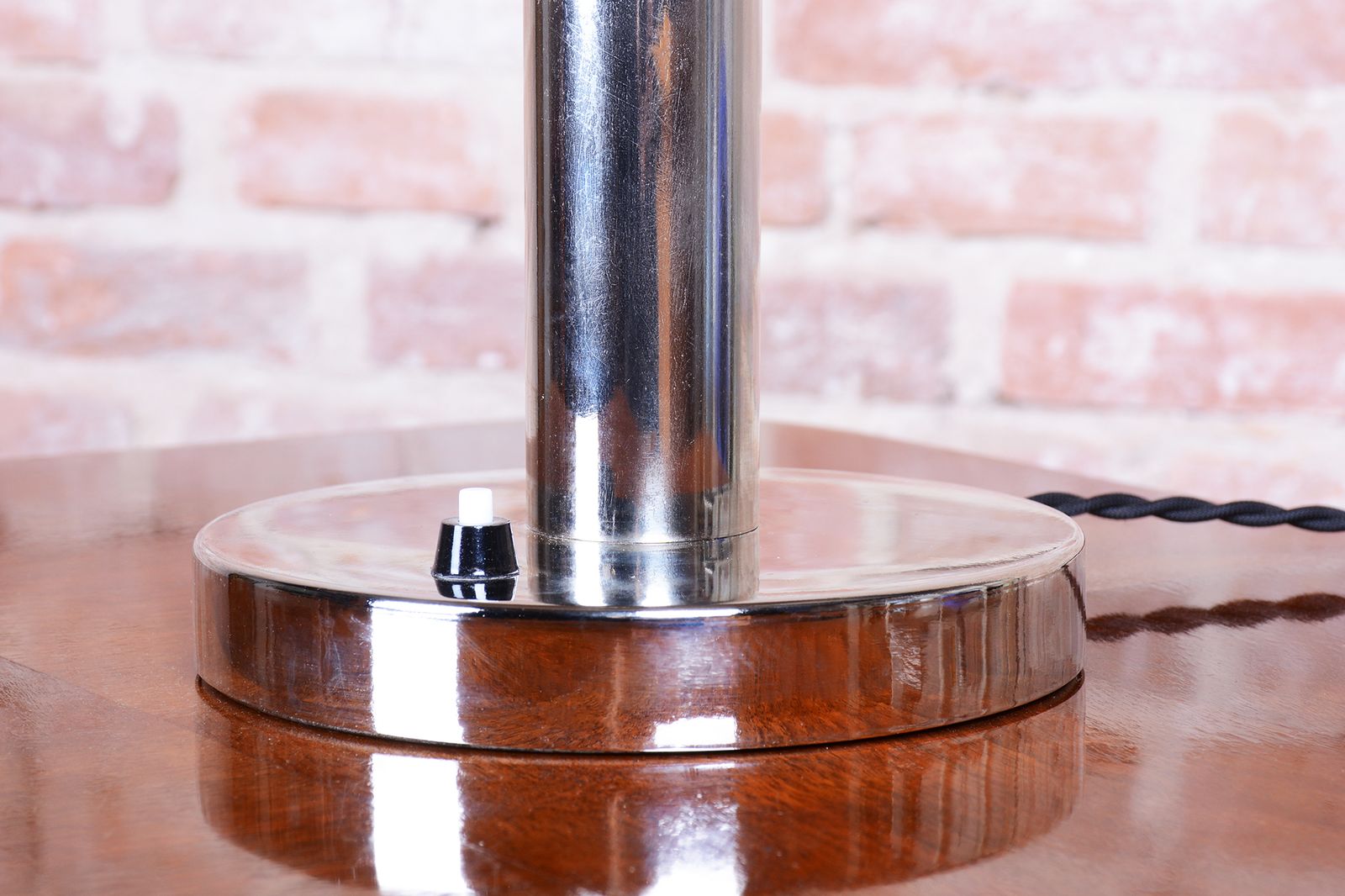 Restored Bauhaus Table Lamp, By Miroslav Prokop, Chrome, Steel, Czech, 1930s photo vinterior