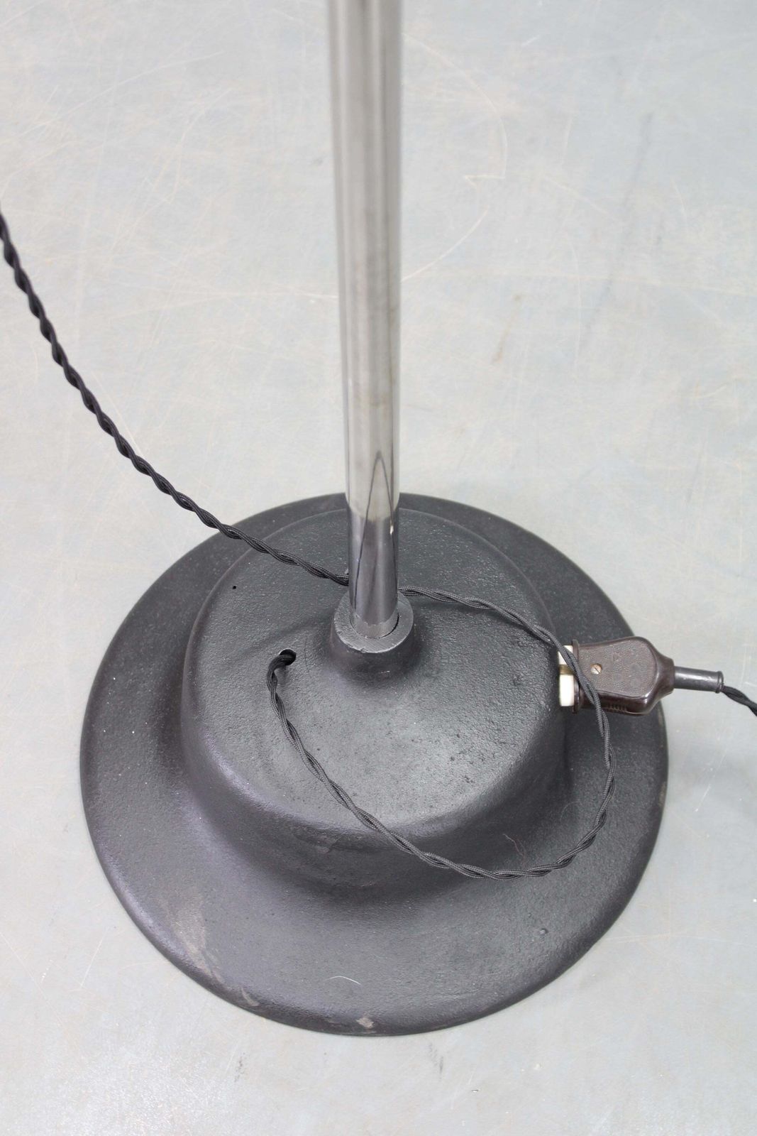 Industrial Adjustable Floor Lamp, Chromed Metal, Czechoslovakia 1950s photo buy