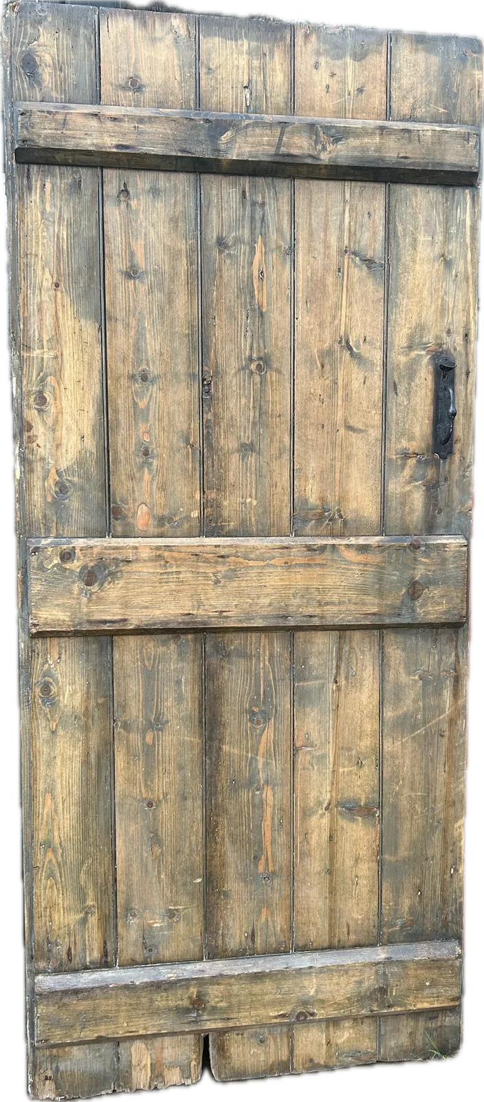Authentic 5 Plank Beaded Ledged Door With Original Ironmongary In Pitched  Pine. photo Home Fixtures