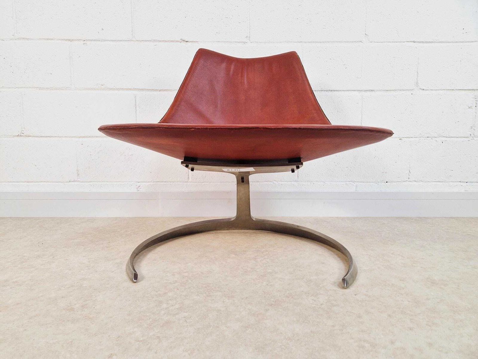 Preben Fabricius & Jørgen Kastholm Pair Scimitar Is63 Mid Century Leather Lounge Chairs photo 17995.0