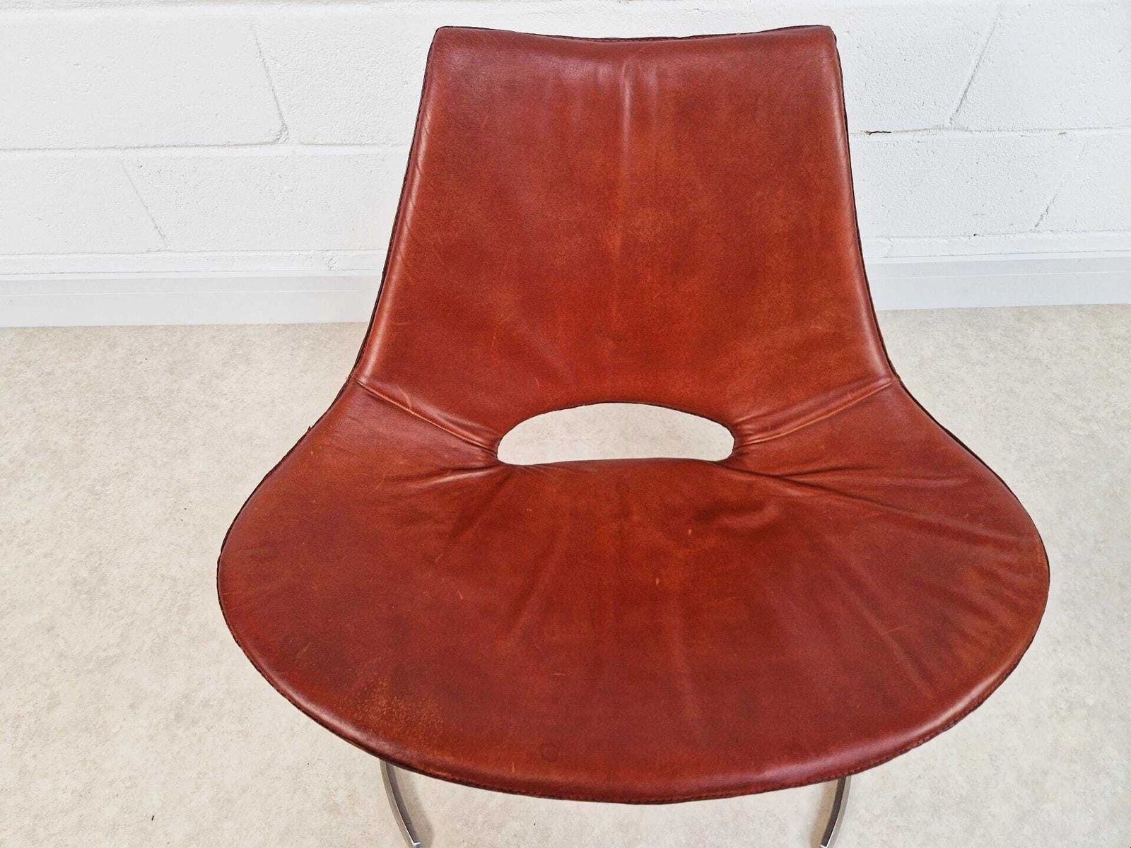 Preben Fabricius & Jørgen Kastholm Pair Scimitar Is63 Mid Century Leather Lounge Chairs photo buy