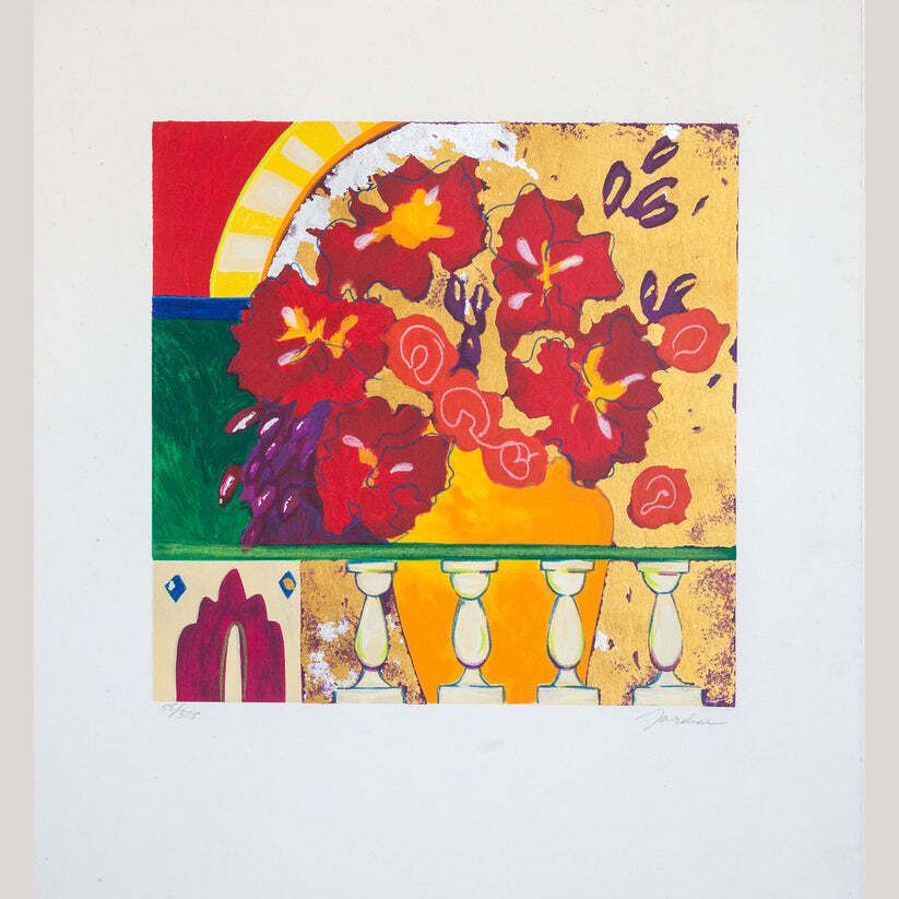 Floraal Stilleven Serigrafiën (Set Van Drie) Van Liz Jardine photo furniture