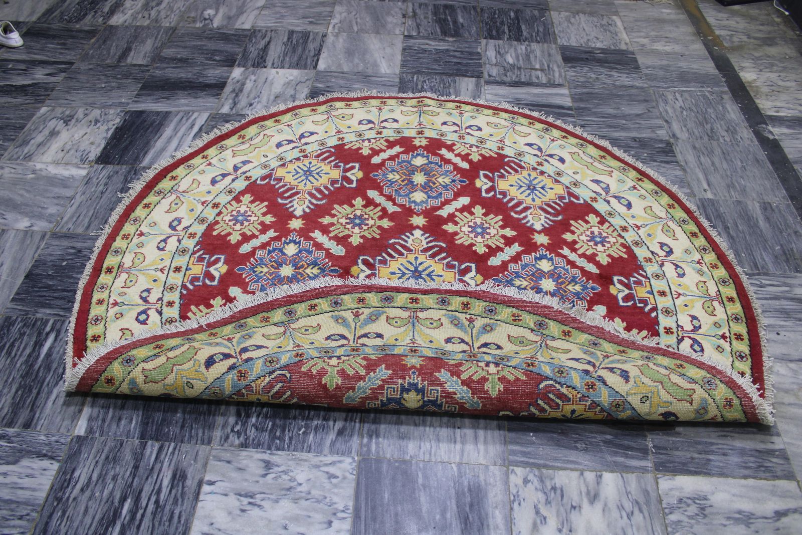 5x5 Traditional Kazak Hand Knotted Circle Round Rug photo buy